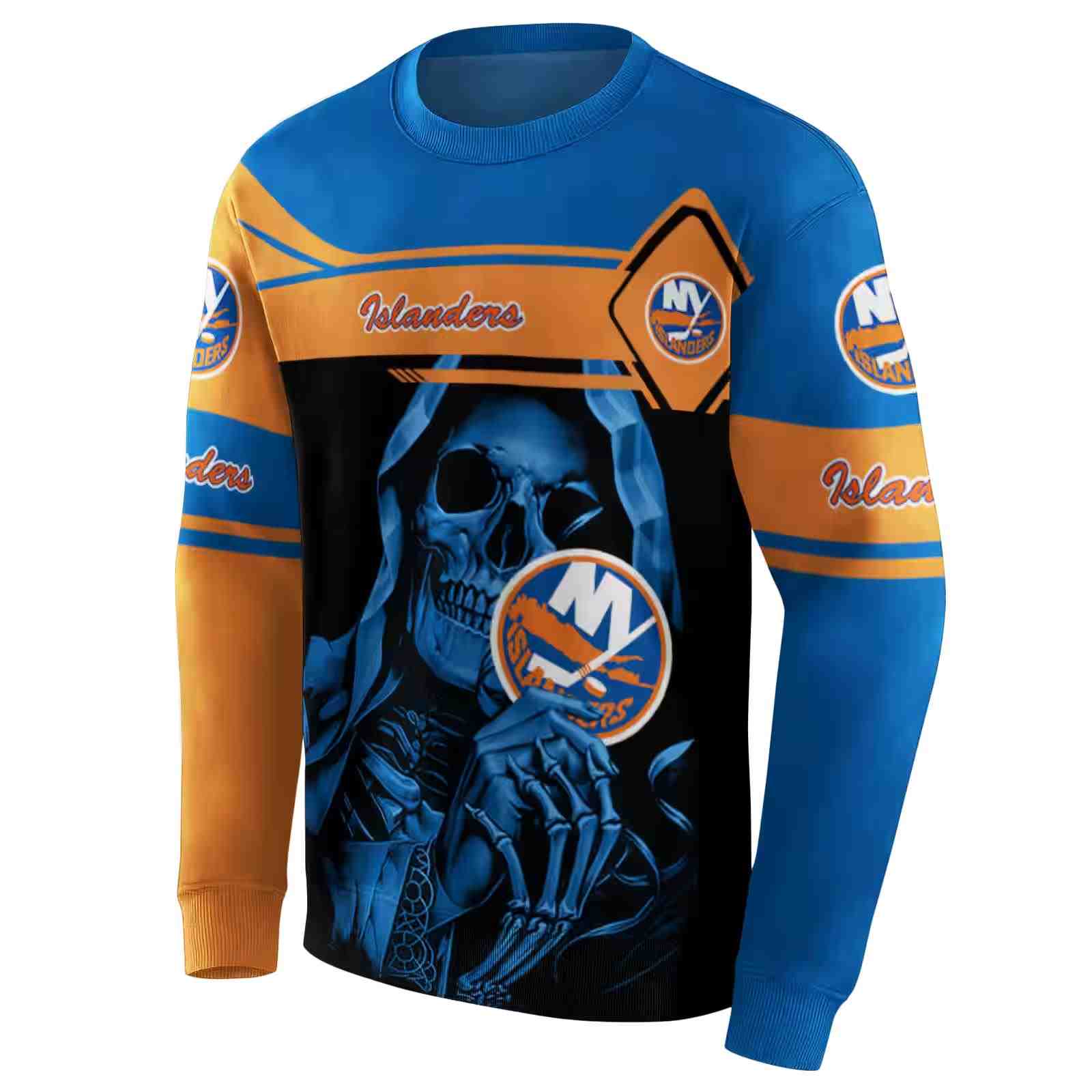 personalized new york islanders grim reaper blue black hoodie new arrival