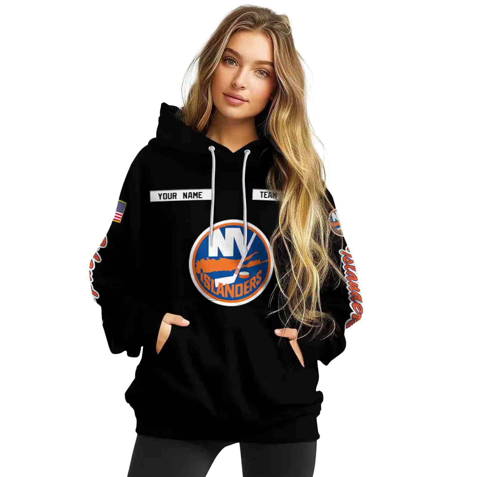 personalized new york islanders punisher skull black hoodie high quality