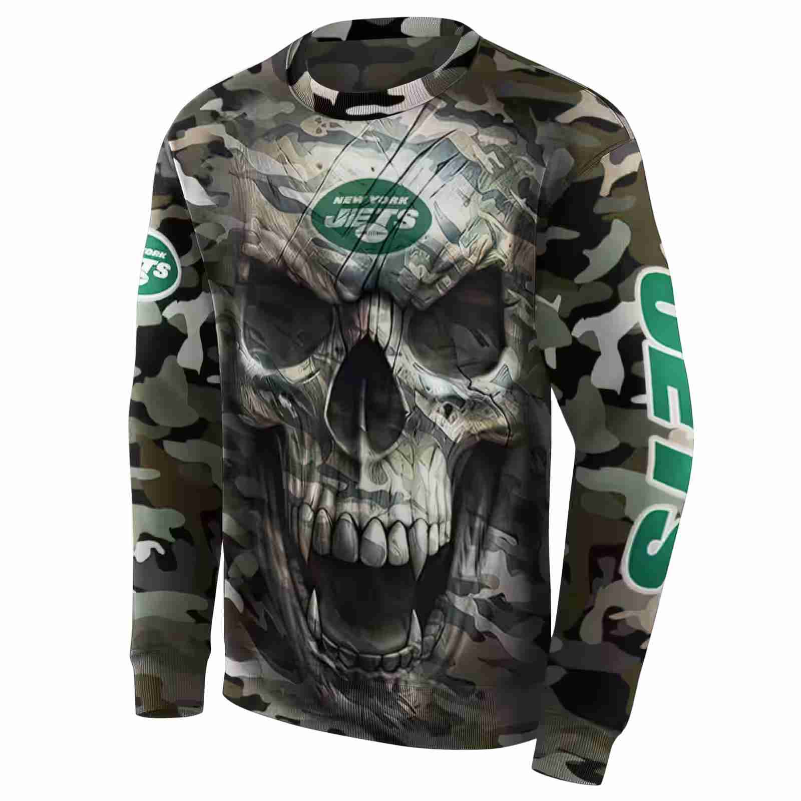 personalized new york jets camo skull hoodie new arrival