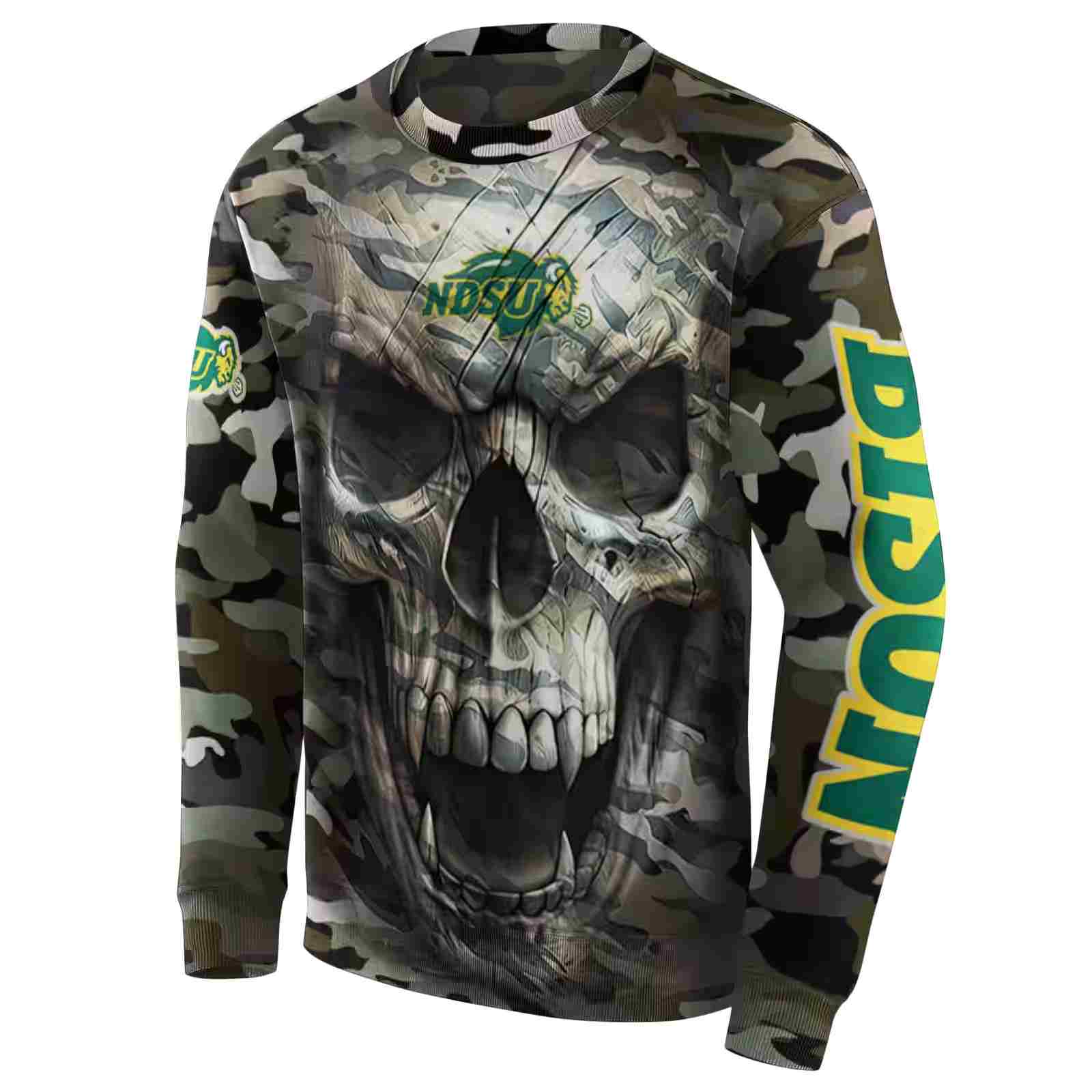 personalized north dakota state bison camo skull hoodie new arrival