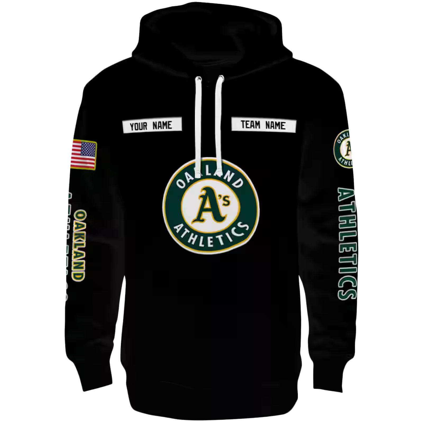 Personalized Oakland Athletics Punisher Skull Black Hoodie