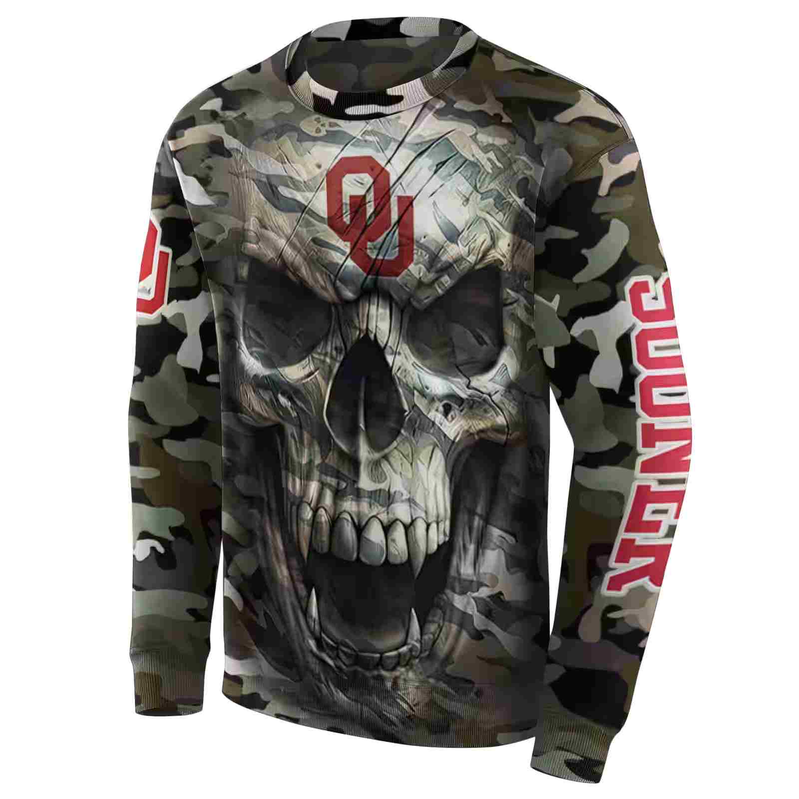 personalized oklahoma sooners camo skull hoodie new arrival