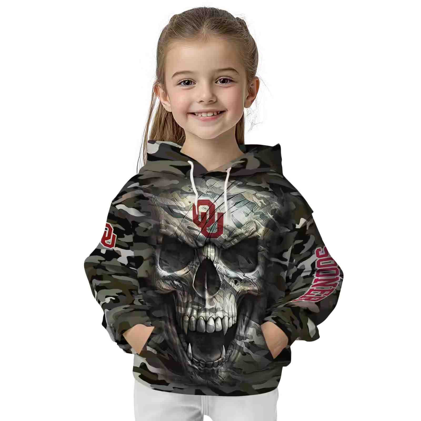 personalized oklahoma sooners camo skull hoodie top rated