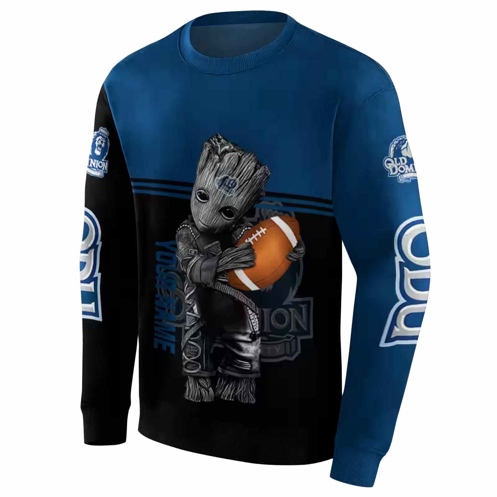 personalized old dominion monarchs baby groot blue black hoodie new arrival