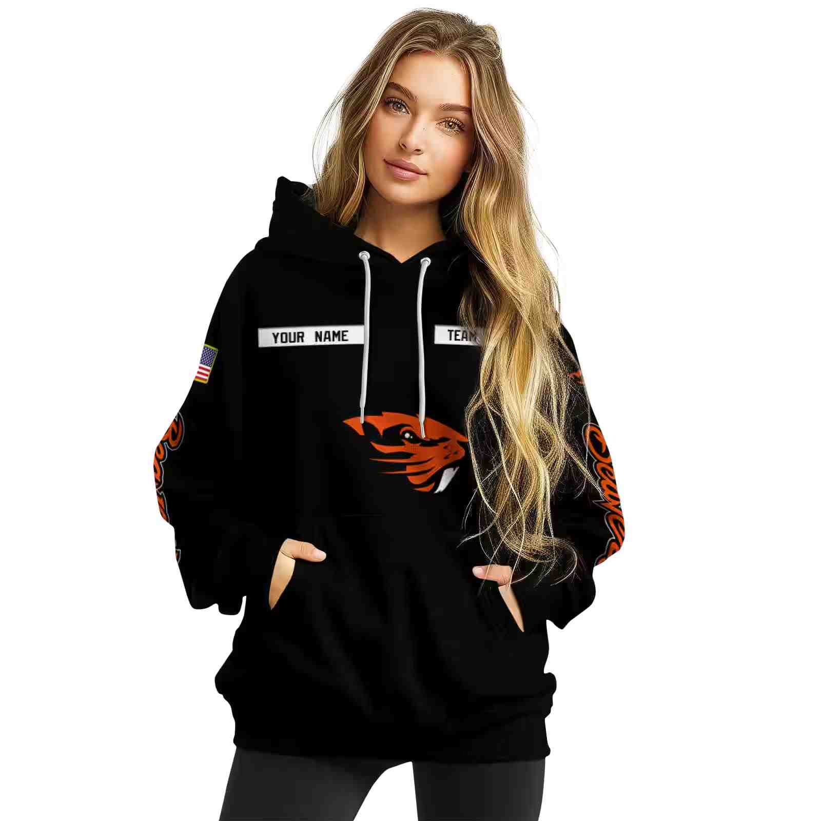 personalized oregon state beavers punisher skull black hoodie high quality