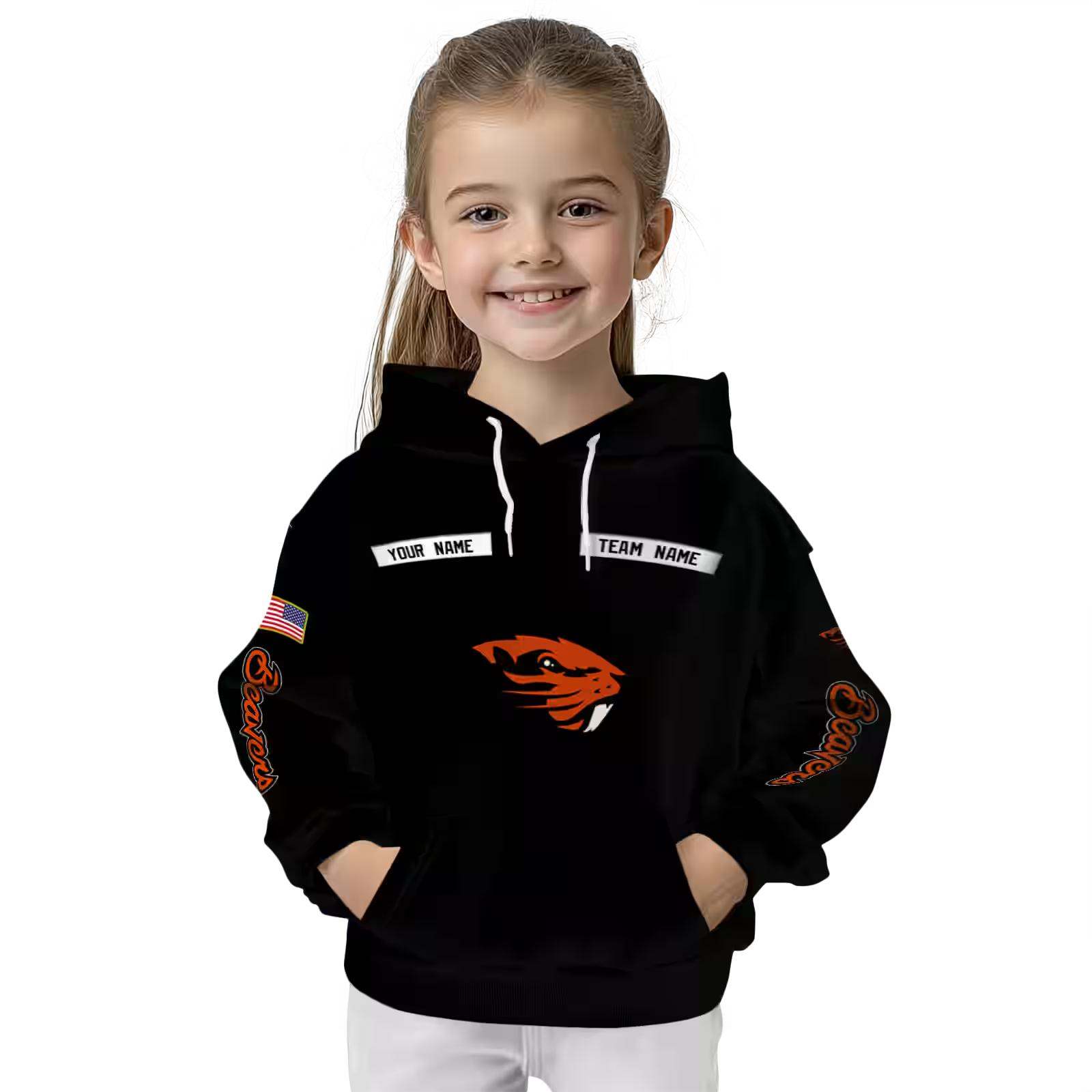 personalized oregon state beavers punisher skull black hoodie top rated