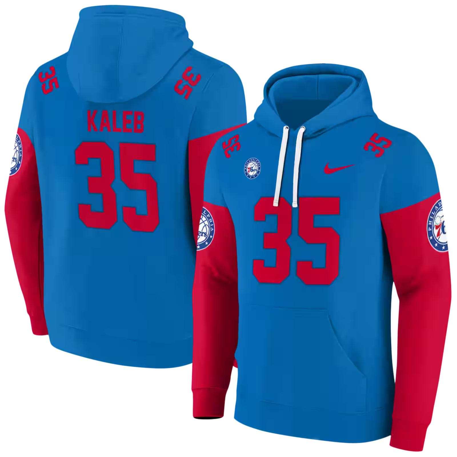 personalized philadelphia 76ers minimal design blue hoodie fashion forward