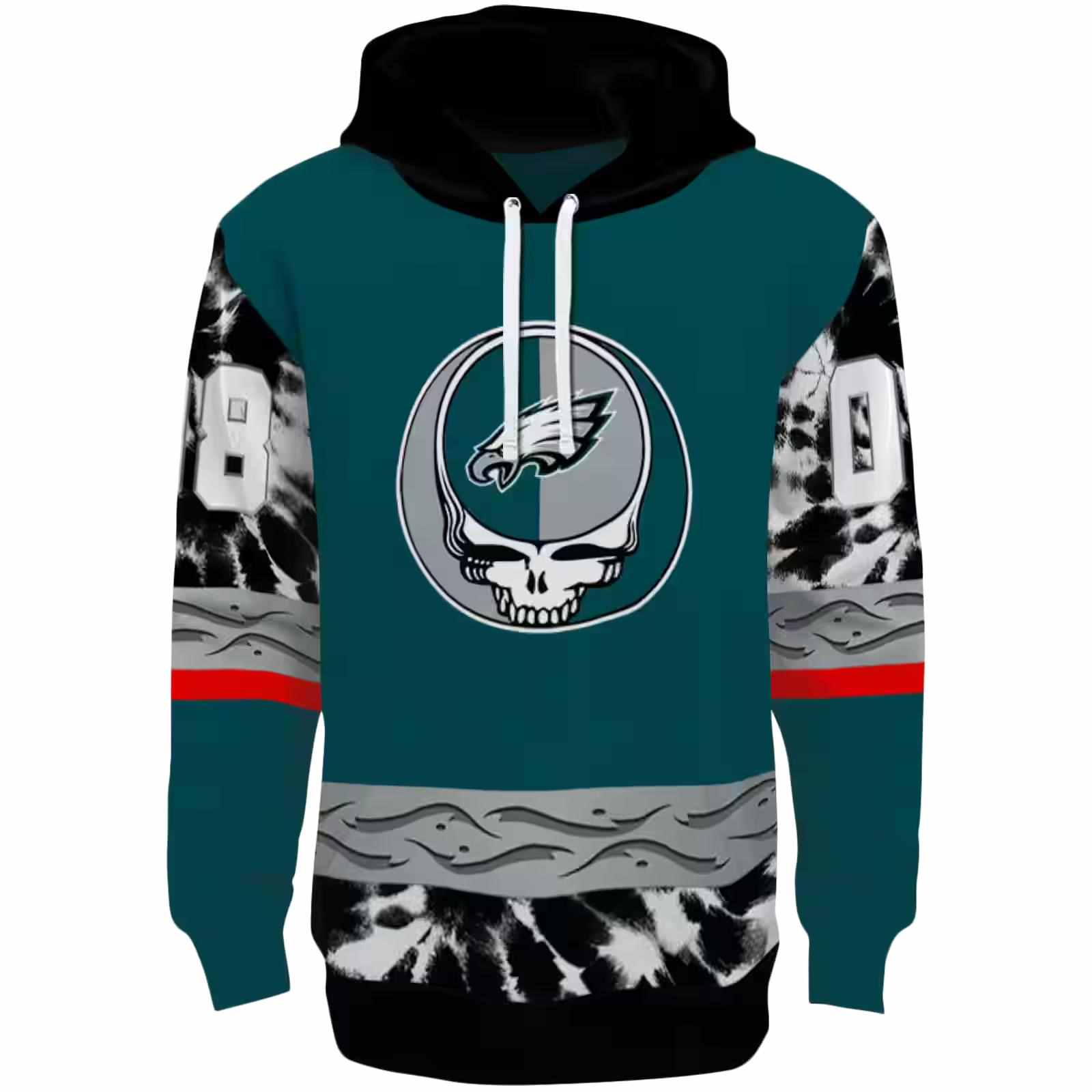 Personalized Philadelphia Eagles Grateful Vibes Green Hoodie