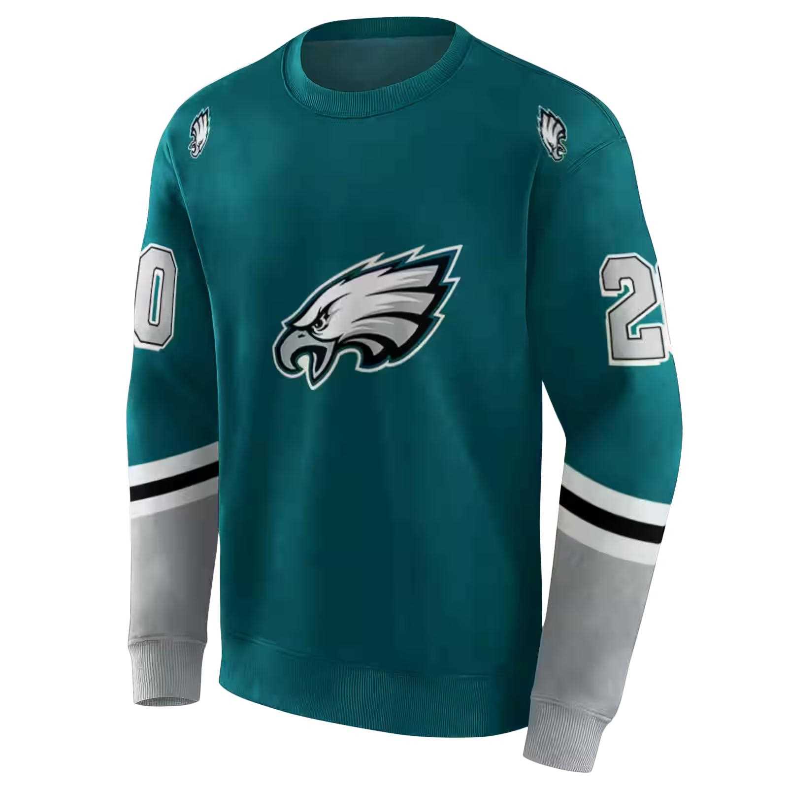 personalized philadelphia eagles striped sleeves green hoodie new arrival