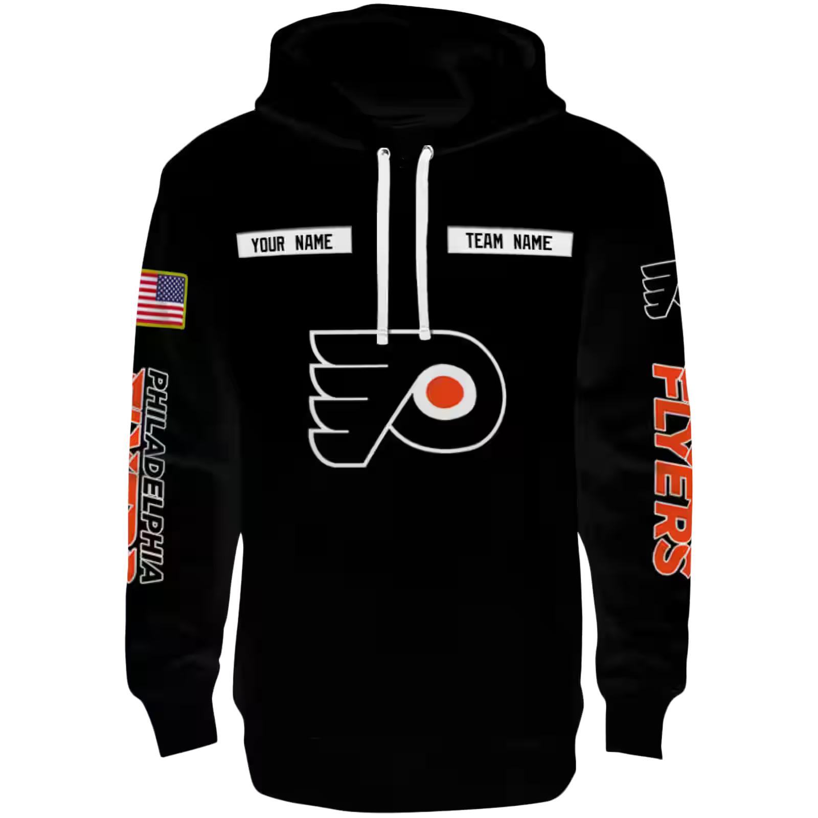 Personalized Philadelphia Flyers Punisher Skull Black Hoodie