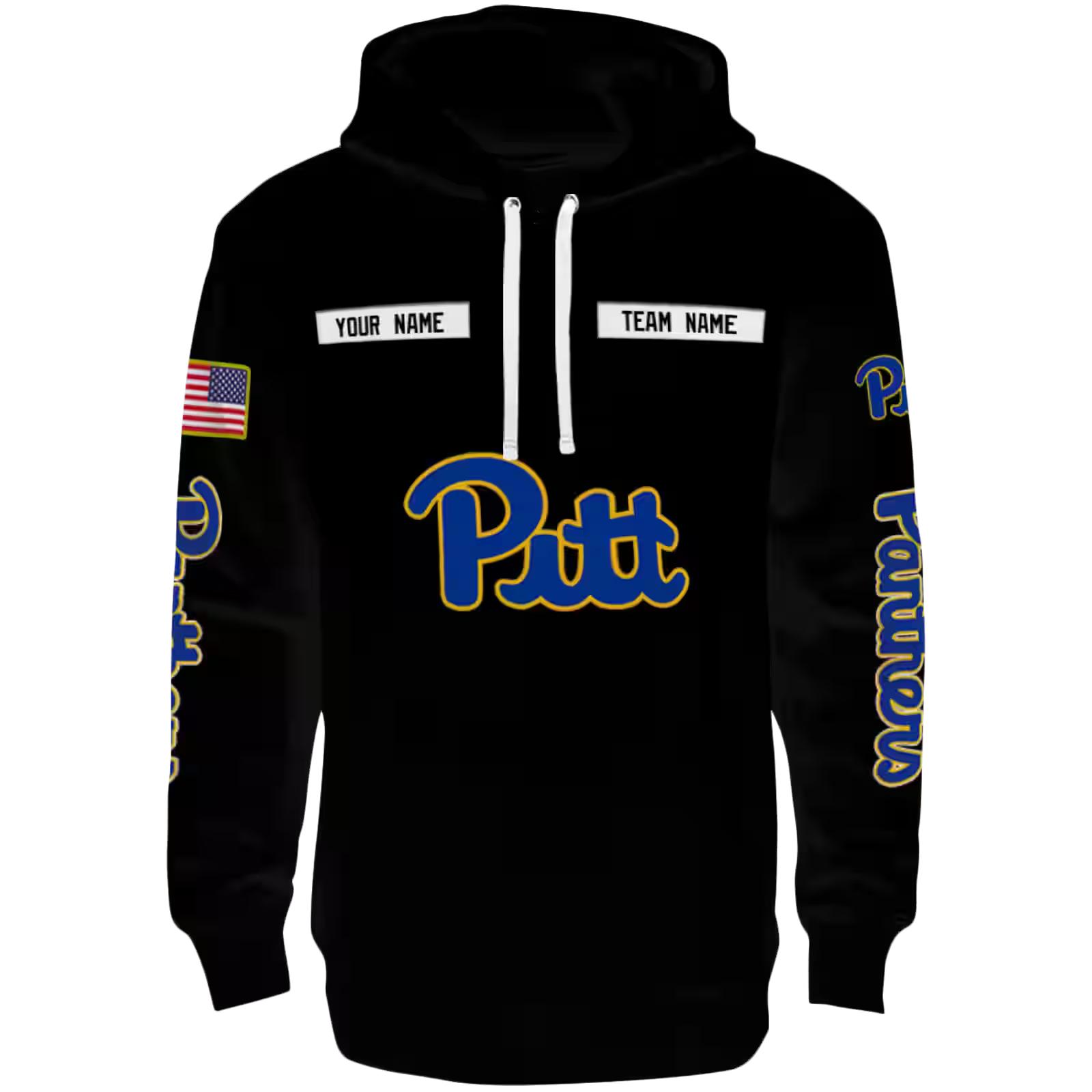 Personalized Pittsburgh Panthers Punisher Skull Black Hoodie