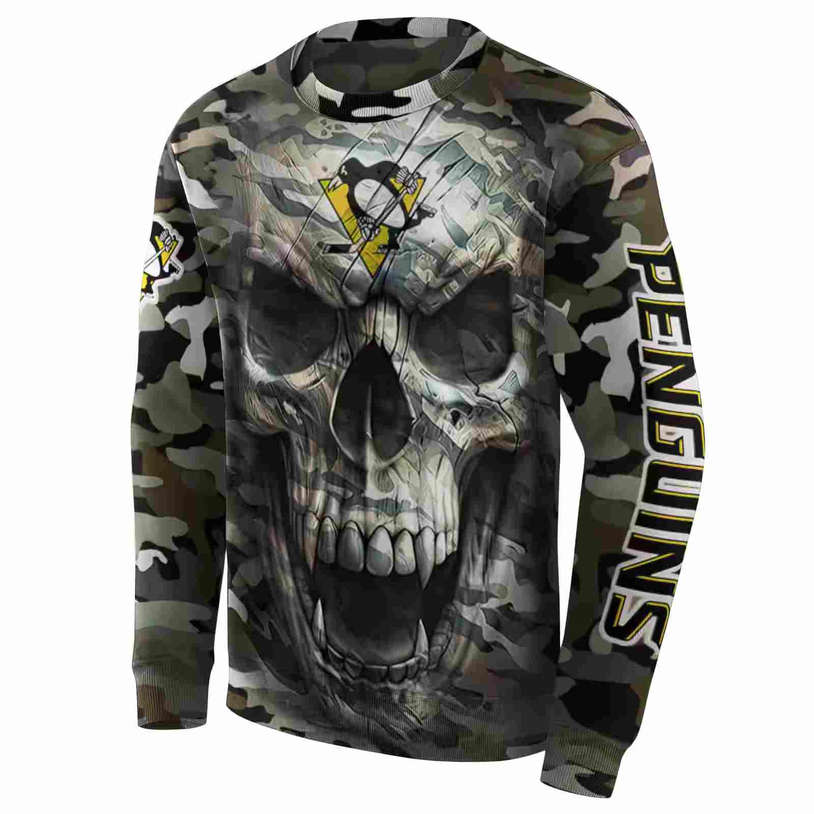 personalized pittsburgh penguins camo skull hoodie new arrival