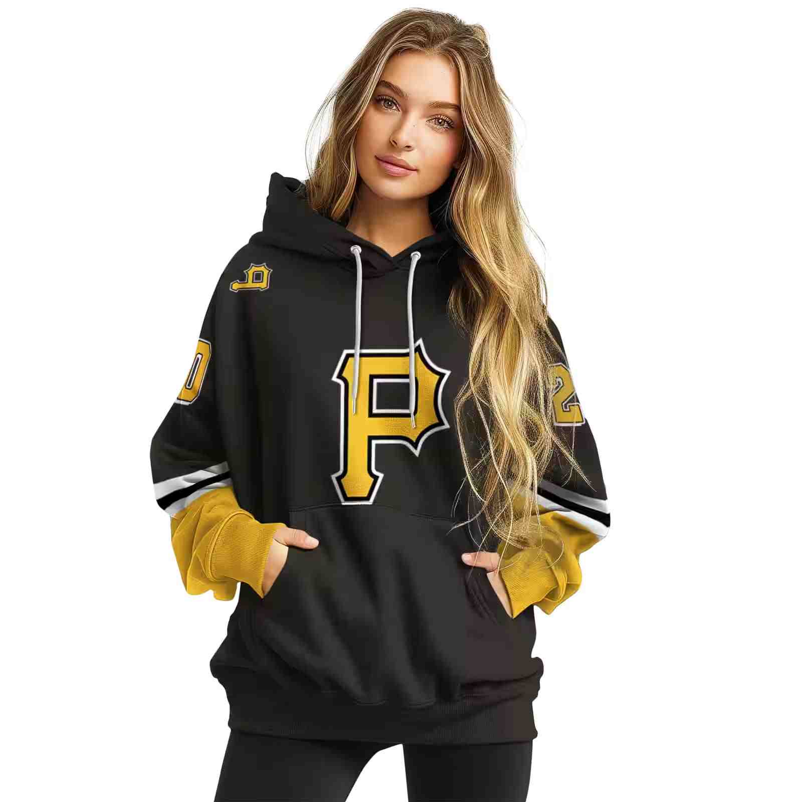 personalized pittsburgh pirates striped sleeves black hoodie high quality