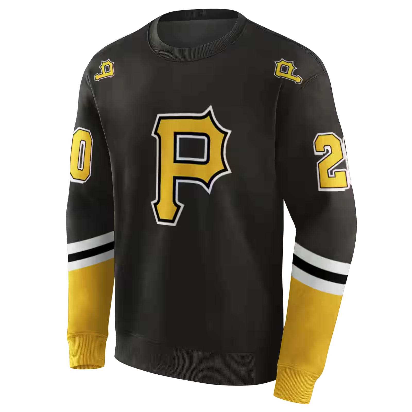 personalized pittsburgh pirates striped sleeves black hoodie new arrival