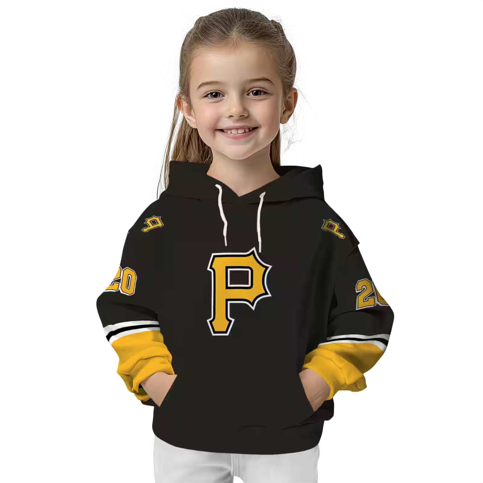 personalized pittsburgh pirates striped sleeves black hoodie top rated