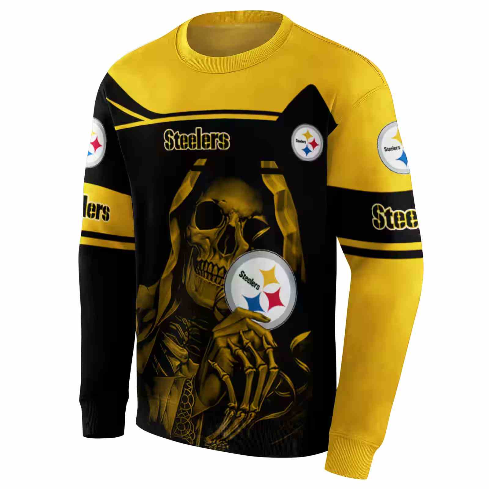 personalized pittsburgh steelers grim reaper gold black hoodie new arrival