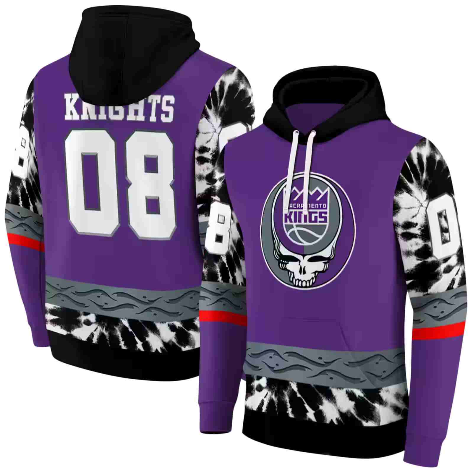 personalized sacramento kings grateful vibes purple hoodie fashion forward