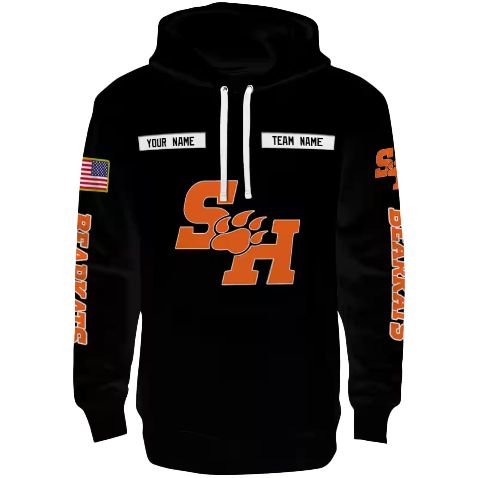 Personalized Sam Houston Bearkats Punisher Skull Black Hoodie