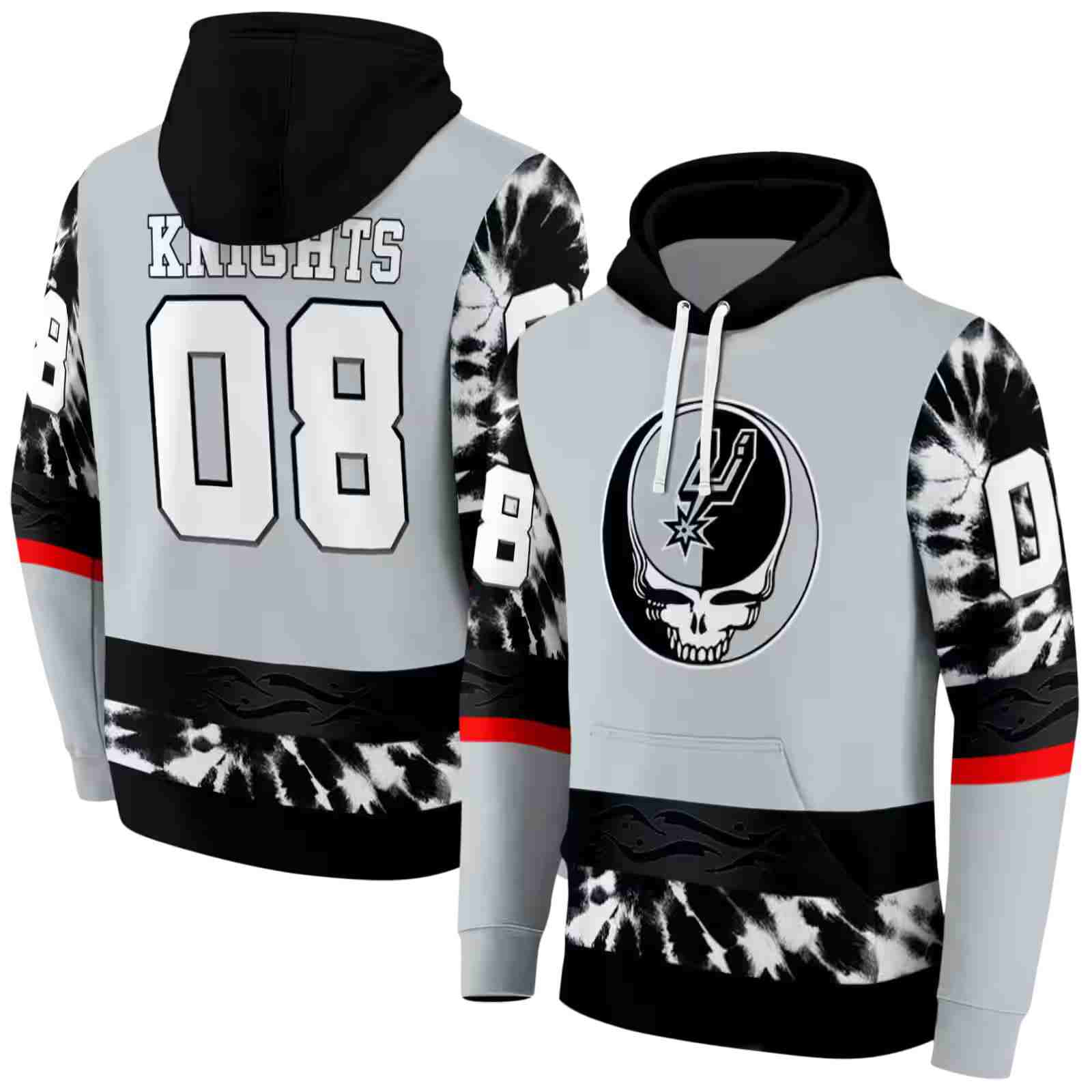 personalized san antonio spurs grateful vibes silver hoodie fashion forward