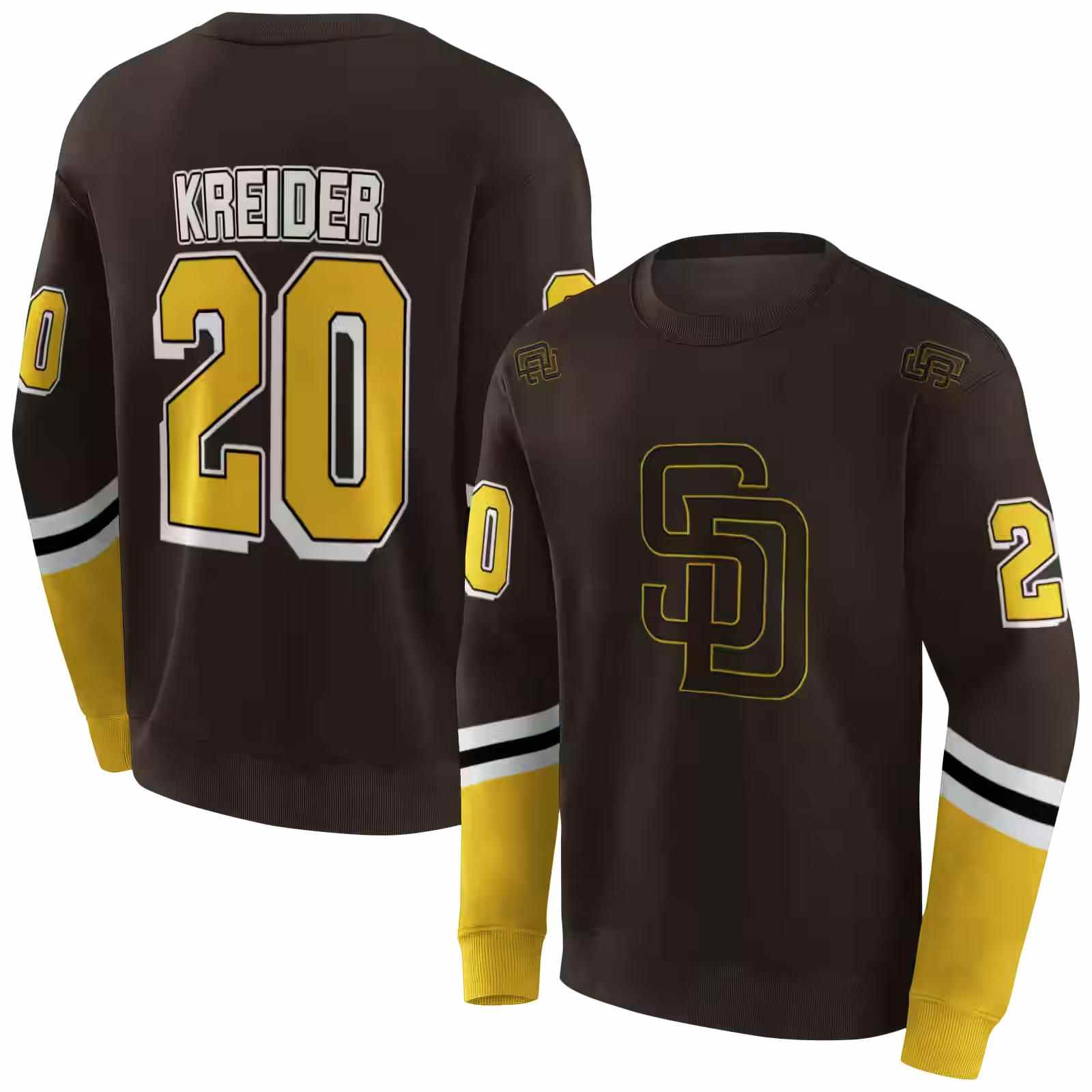 personalized san diego padres striped sleeves brown hoodie premium grade