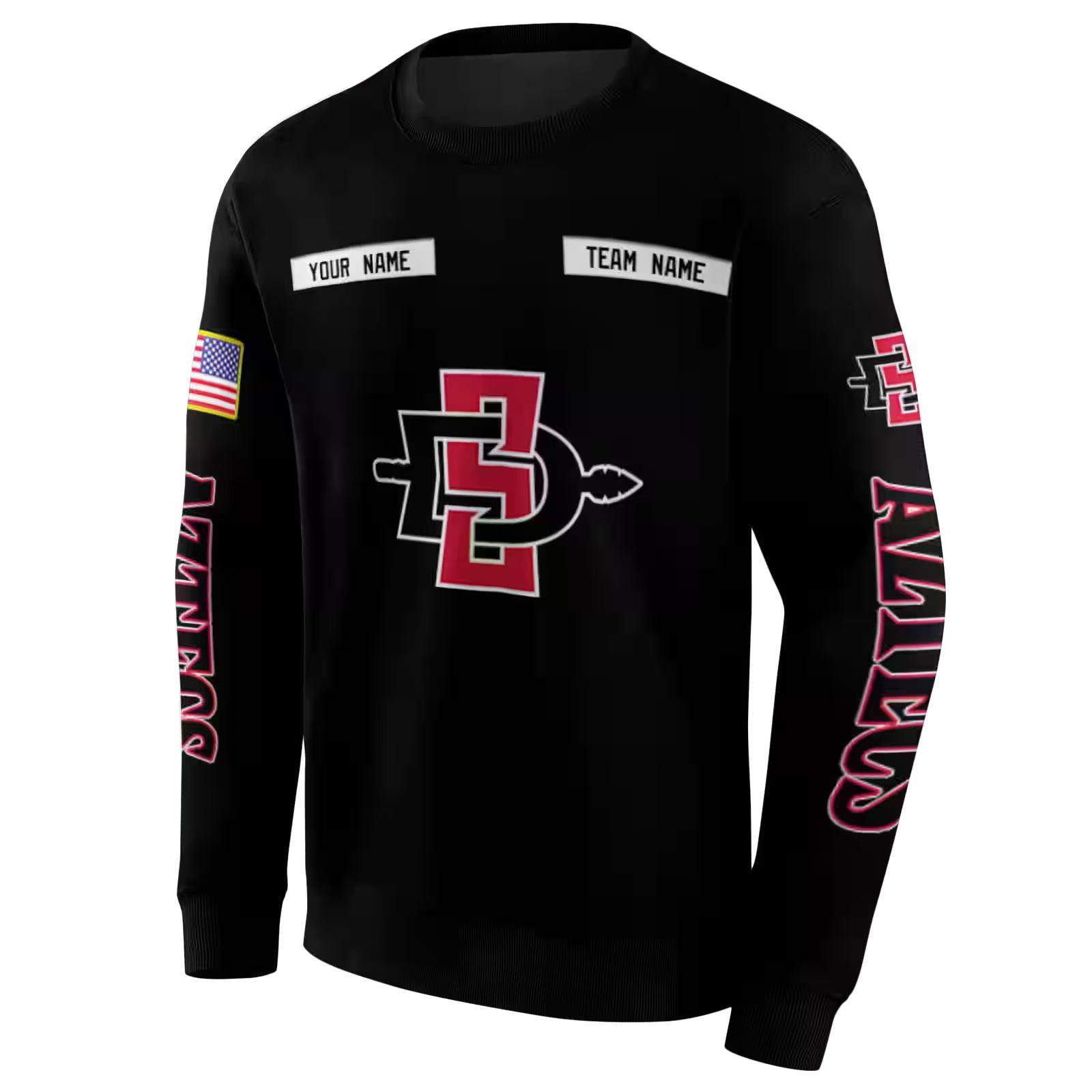 personalized san diego state aztecs punisher skull black hoodie new arrival