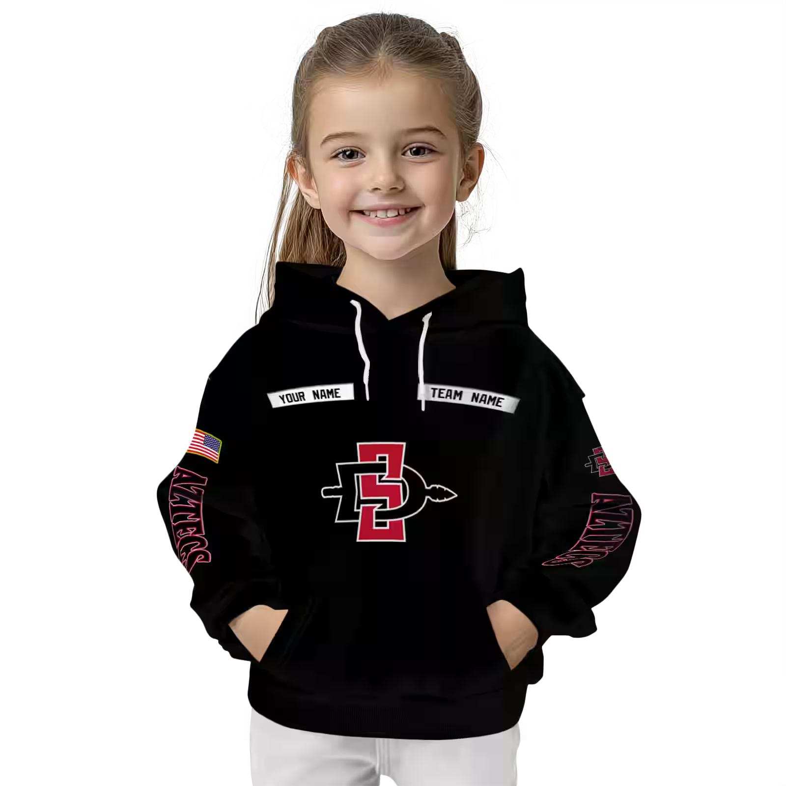 personalized san diego state aztecs punisher skull black hoodie top rated