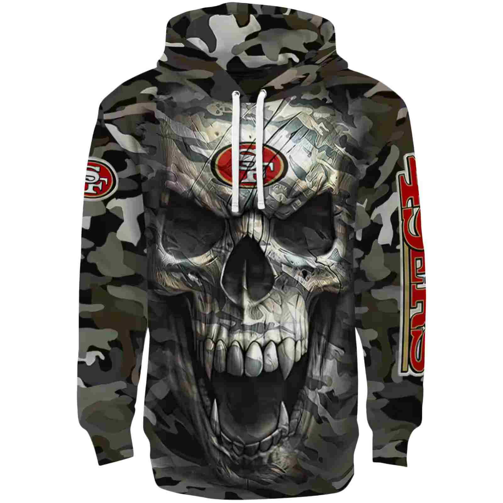 Personalized San Francisco 49ers Camo Skull Hoodie