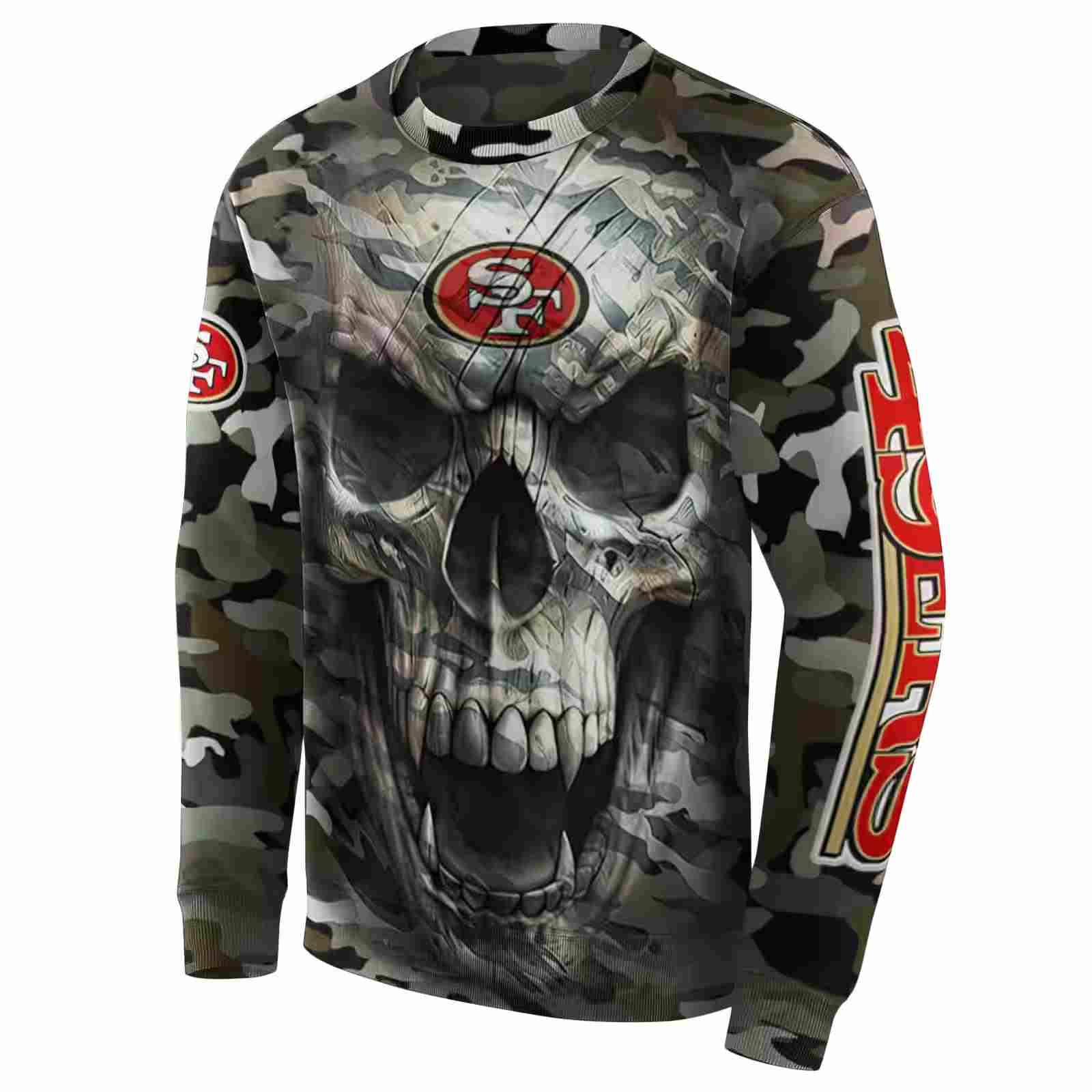 personalized san francisco 49ers camo skull hoodie new arrival