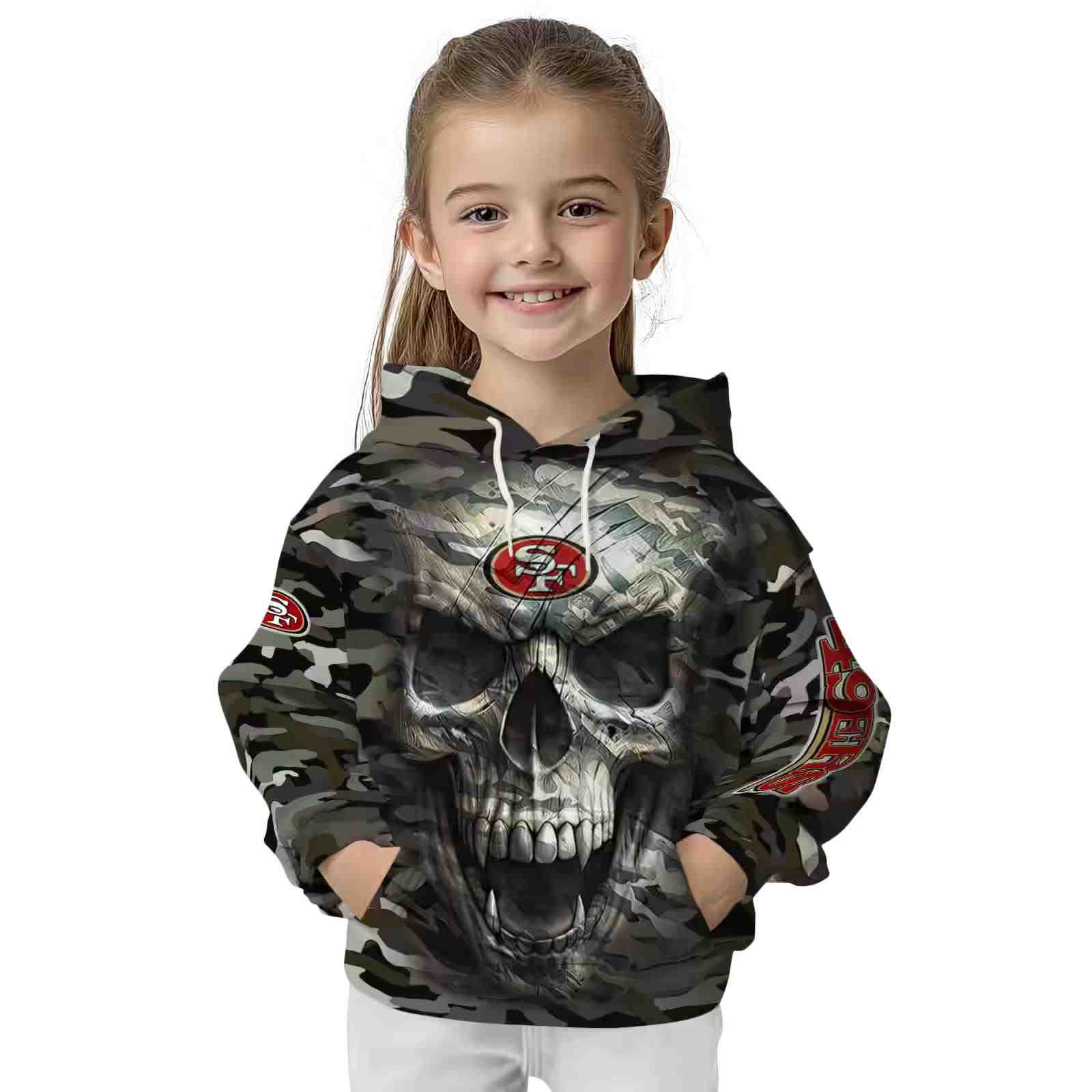 personalized san francisco 49ers camo skull hoodie top rated