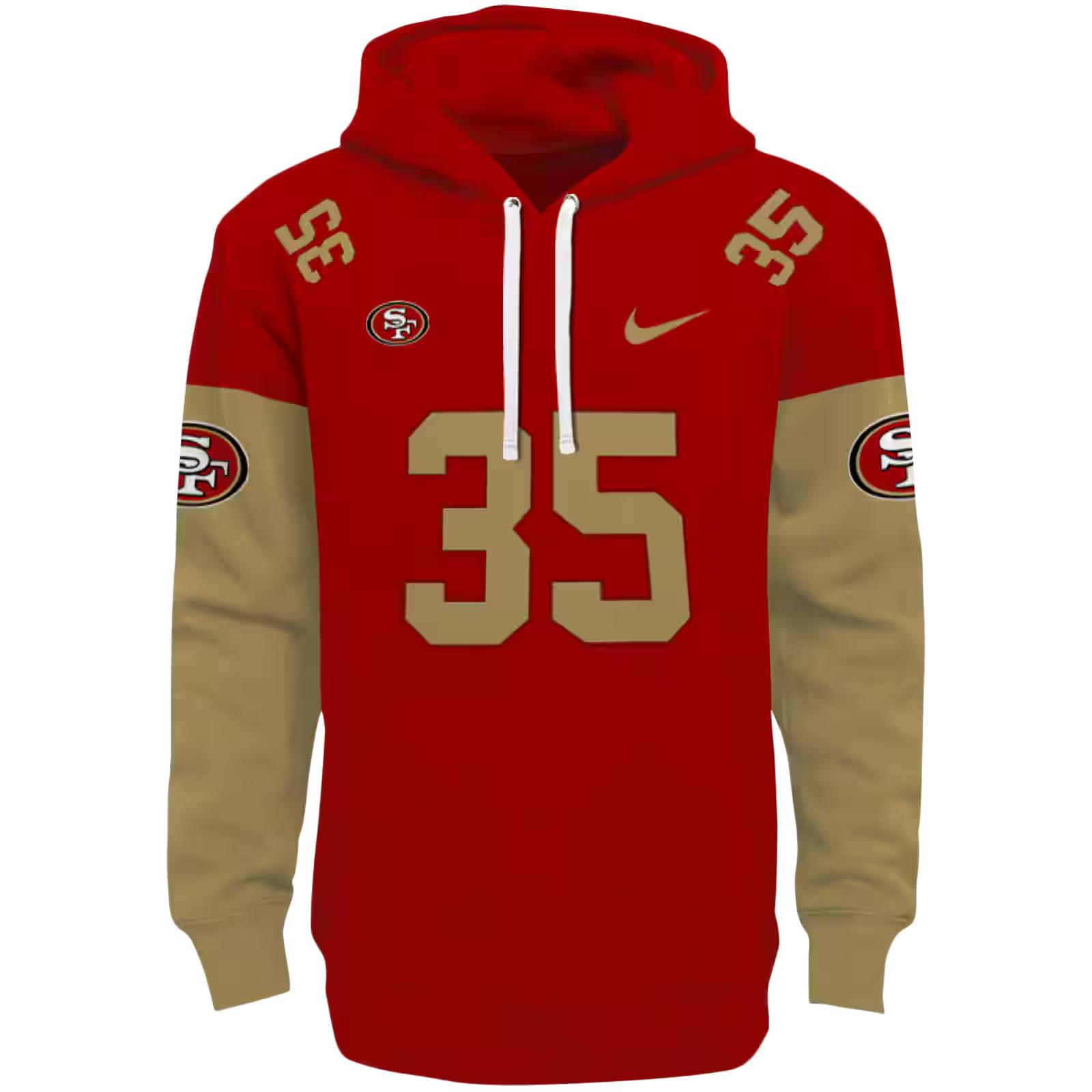 Personalized San Francisco 49ers Minimal Design Red Hoodie