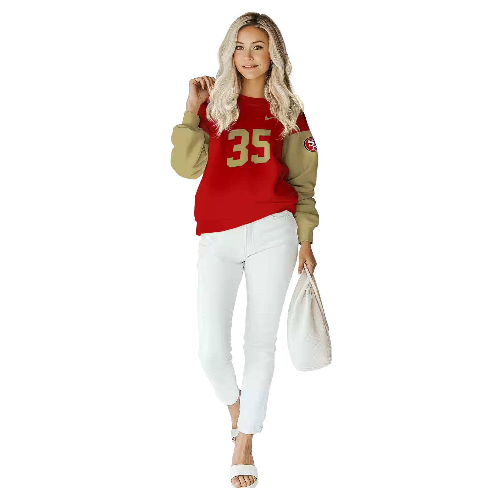 personalized san francisco 49ers minimal design red hoodie trendy