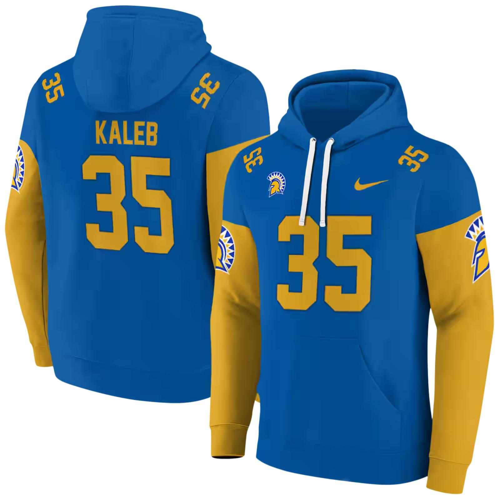 personalized san jose state spartans minimal design blue hoodie fashion forward