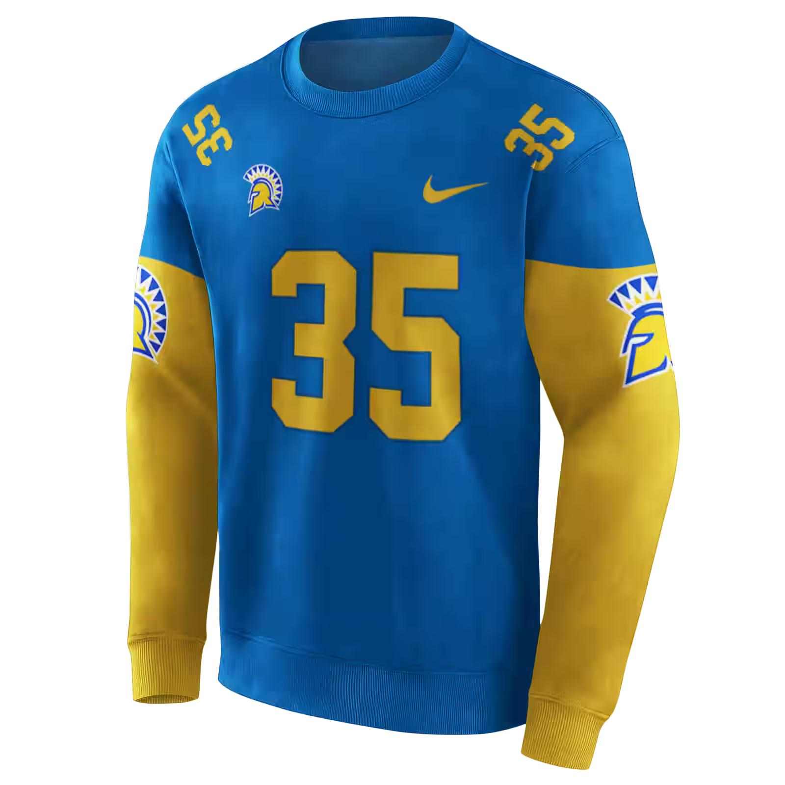 personalized san jose state spartans minimal design blue hoodie new arrival