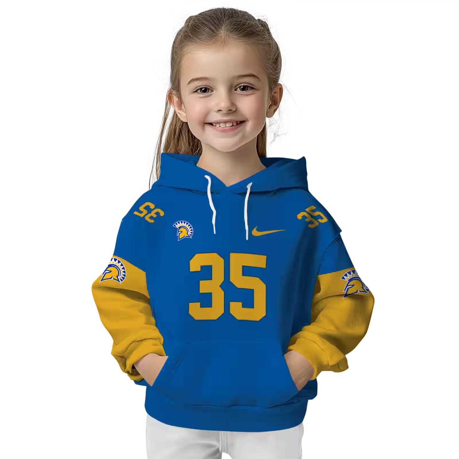 personalized san jose state spartans minimal design blue hoodie top rated