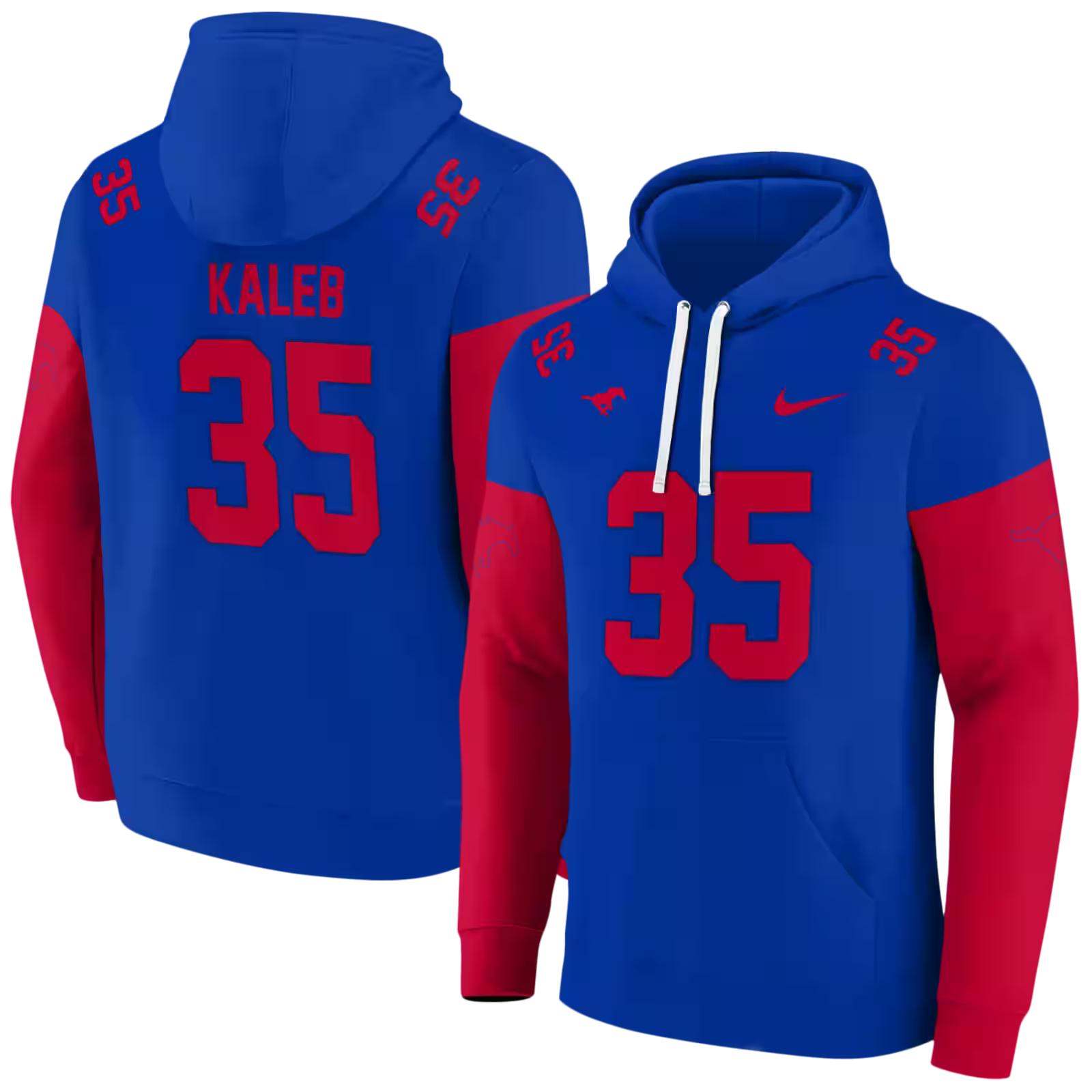 personalized smu mustangs minimal design blue hoodie fashion forward