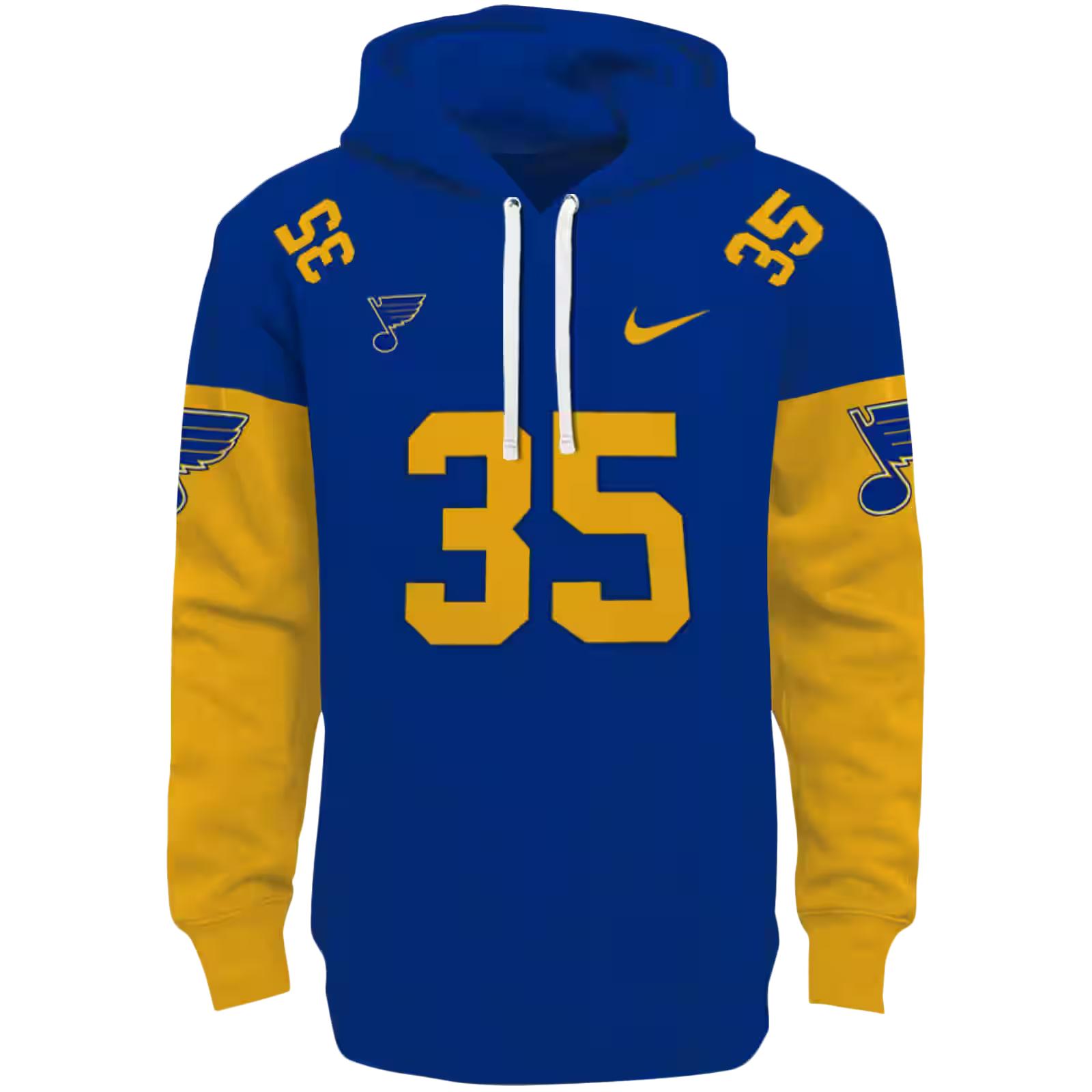 Personalized St. Louis Blues Minimal Design Blue Hoodie