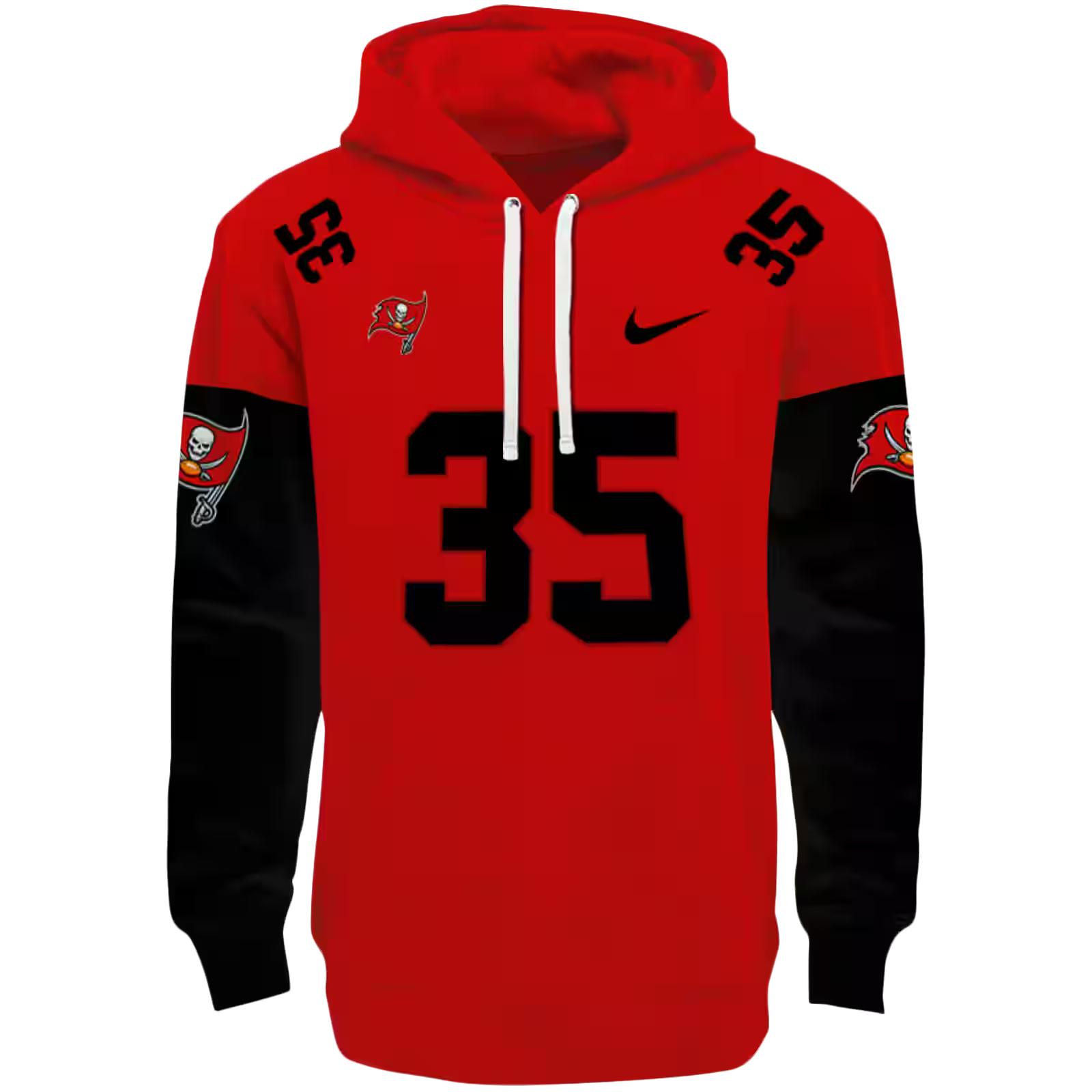 Personalized Tampa Bay Buccaneers Minimal Design Red Hoodie