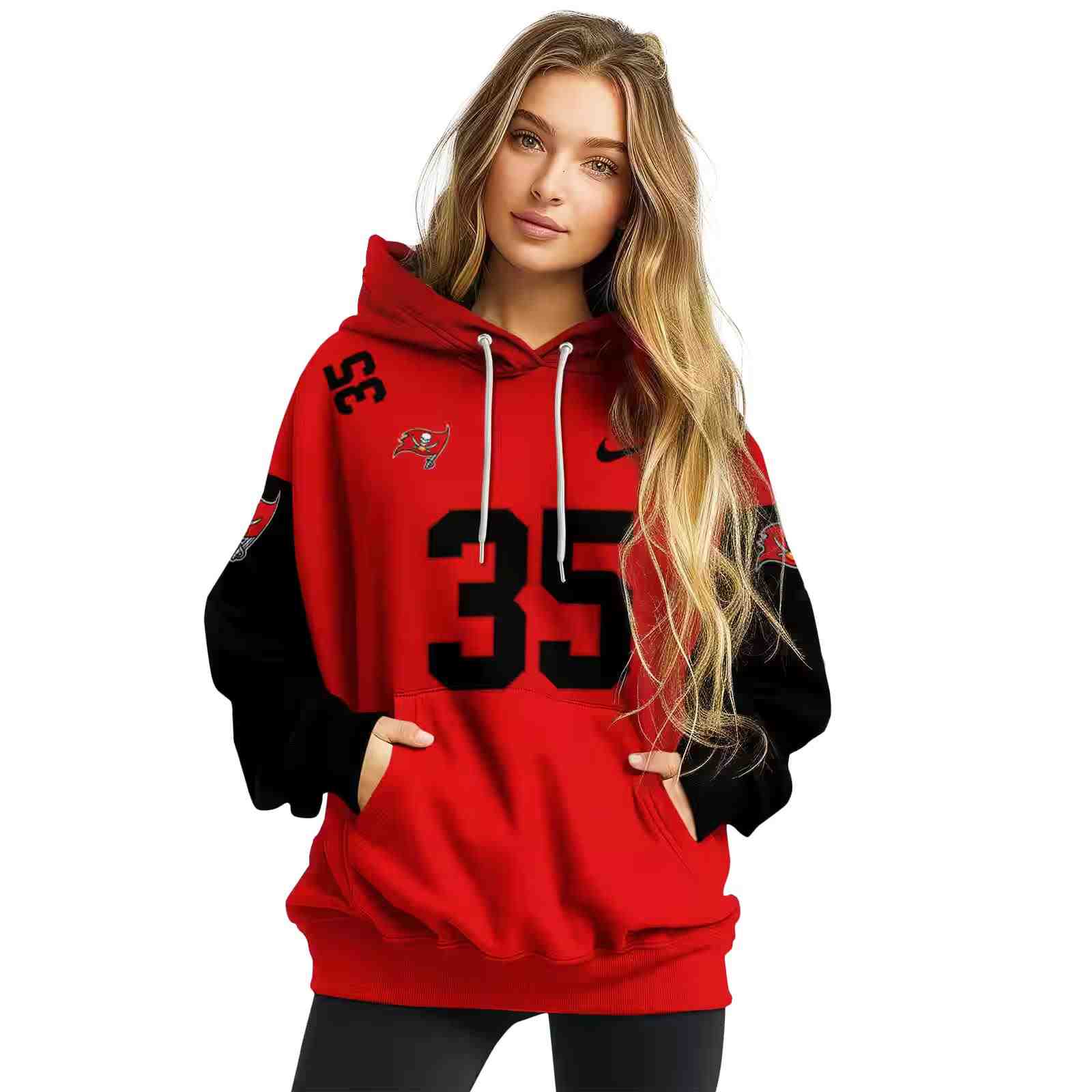 personalized tampa bay buccaneers minimal design red hoodie high quality