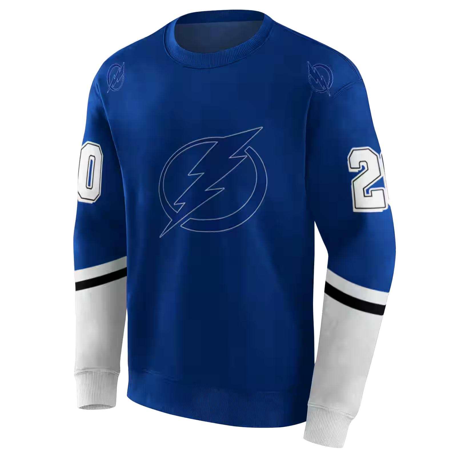 personalized tampa bay lightning striped sleeves blue hoodie new arrival