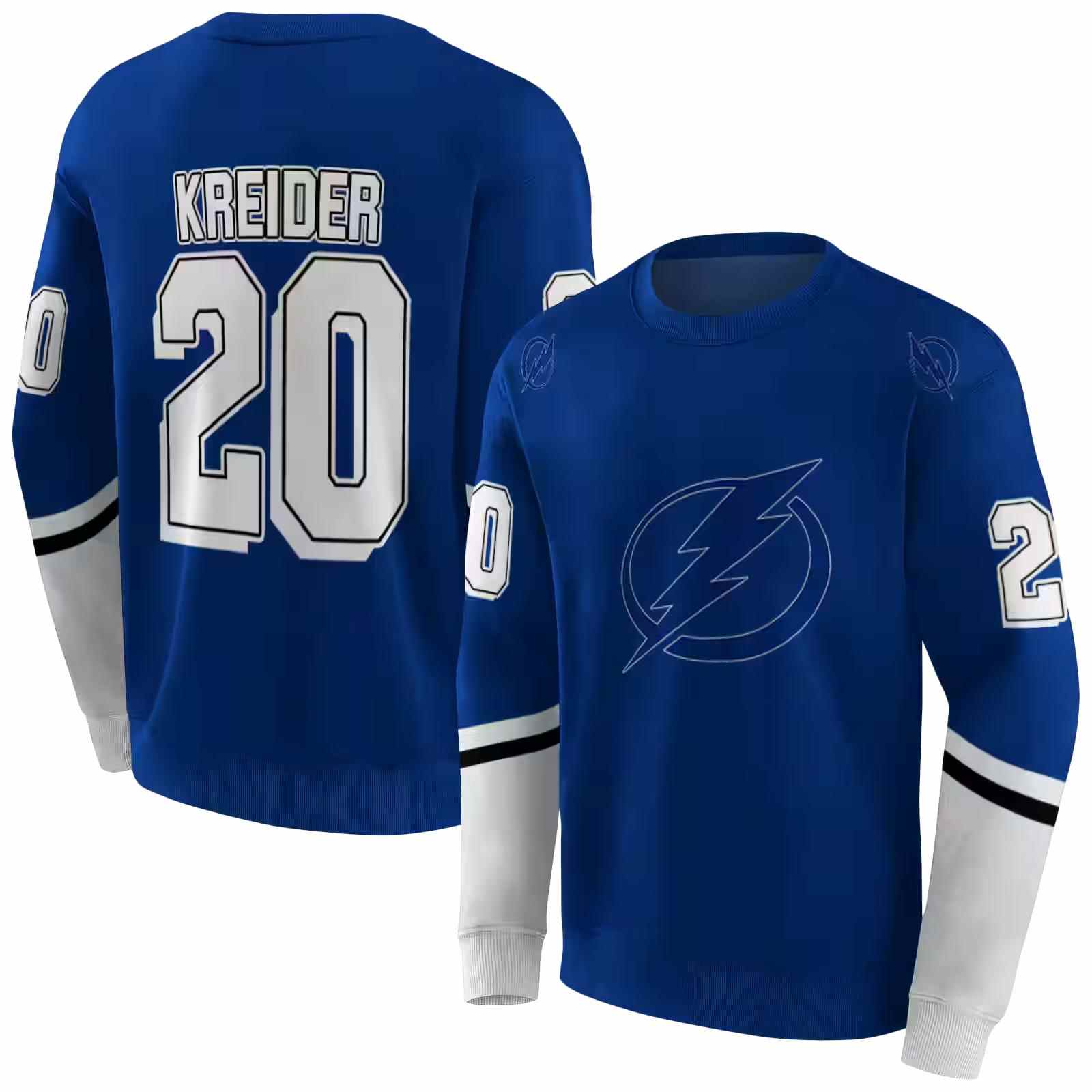 personalized tampa bay lightning striped sleeves blue hoodie premium grade