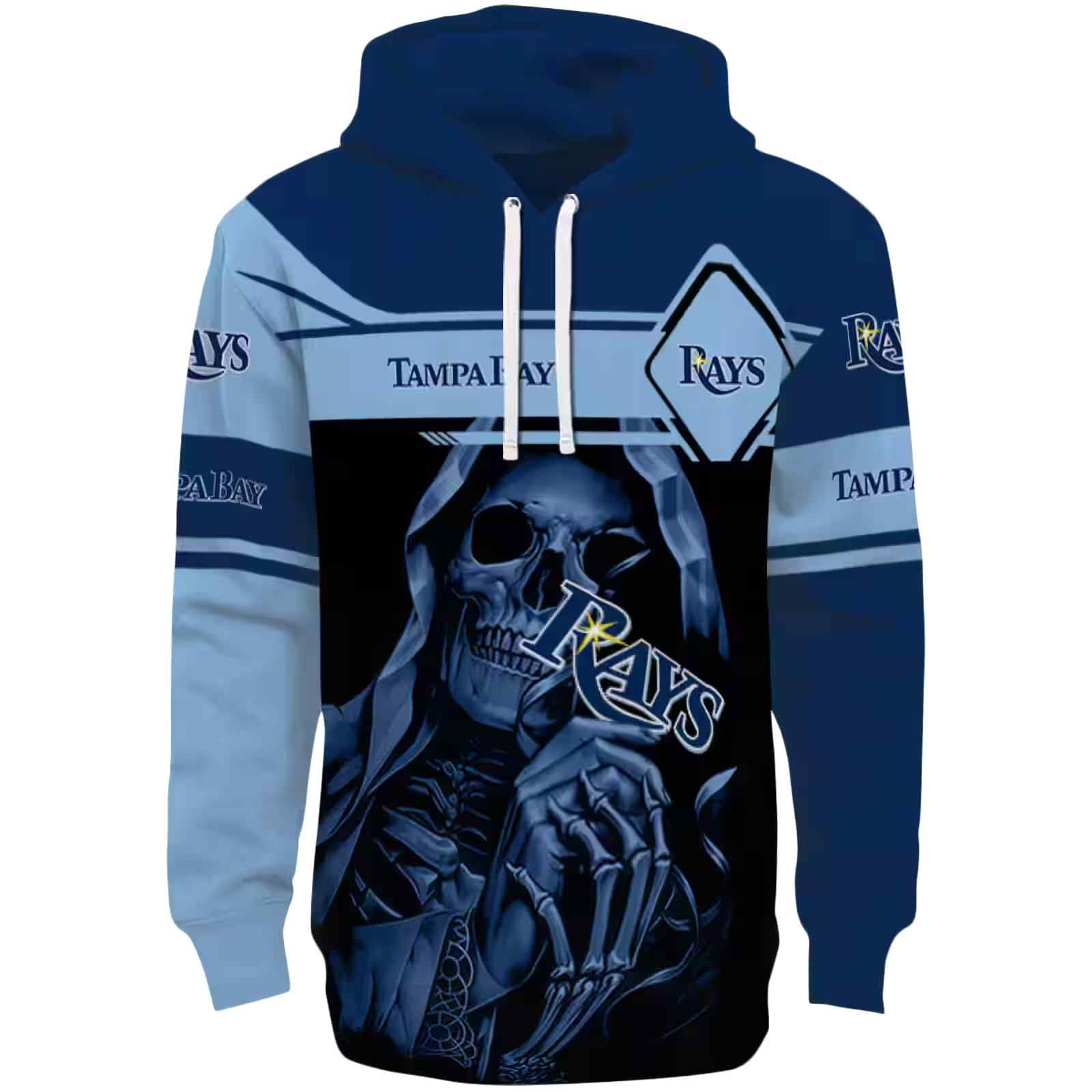 Personalized Tampa Bay Rays Grim Reaper Navy Black Hoodie