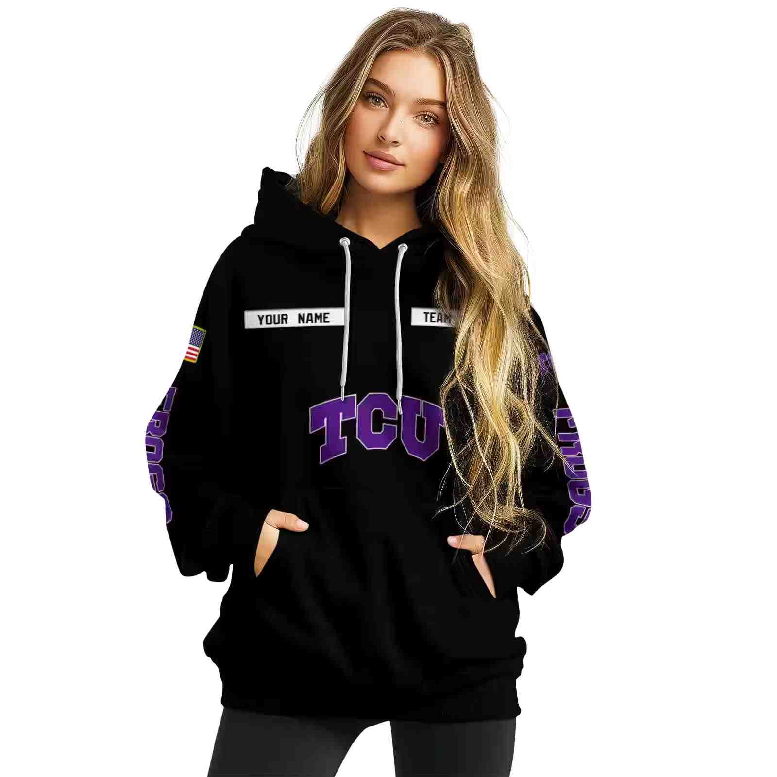 personalized tcu horned frogs punisher skull black hoodie high quality