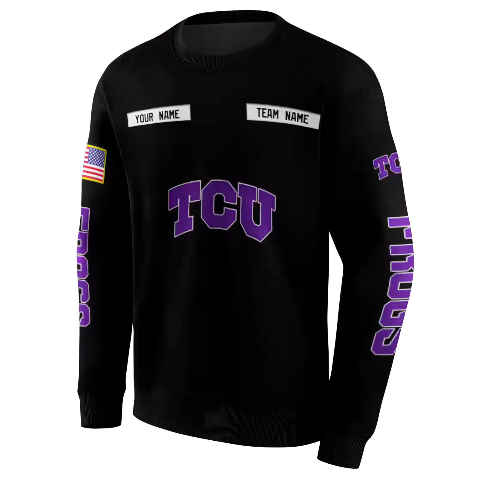 personalized tcu horned frogs punisher skull black hoodie new arrival