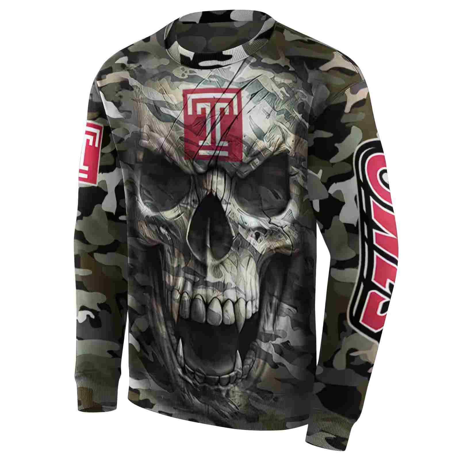 personalized temple owls camo skull hoodie new arrival