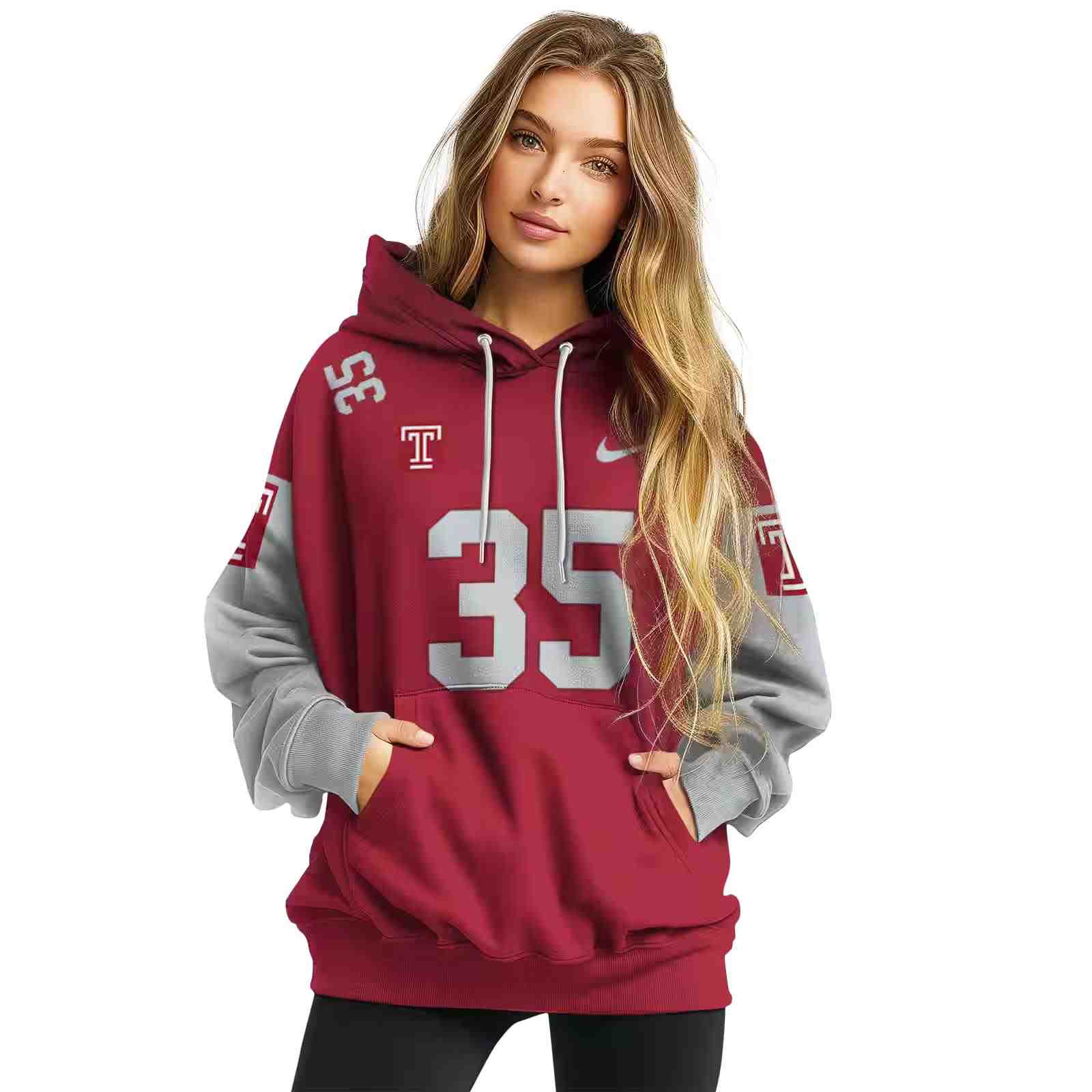 personalized temple owls minimal design red hoodie high quality