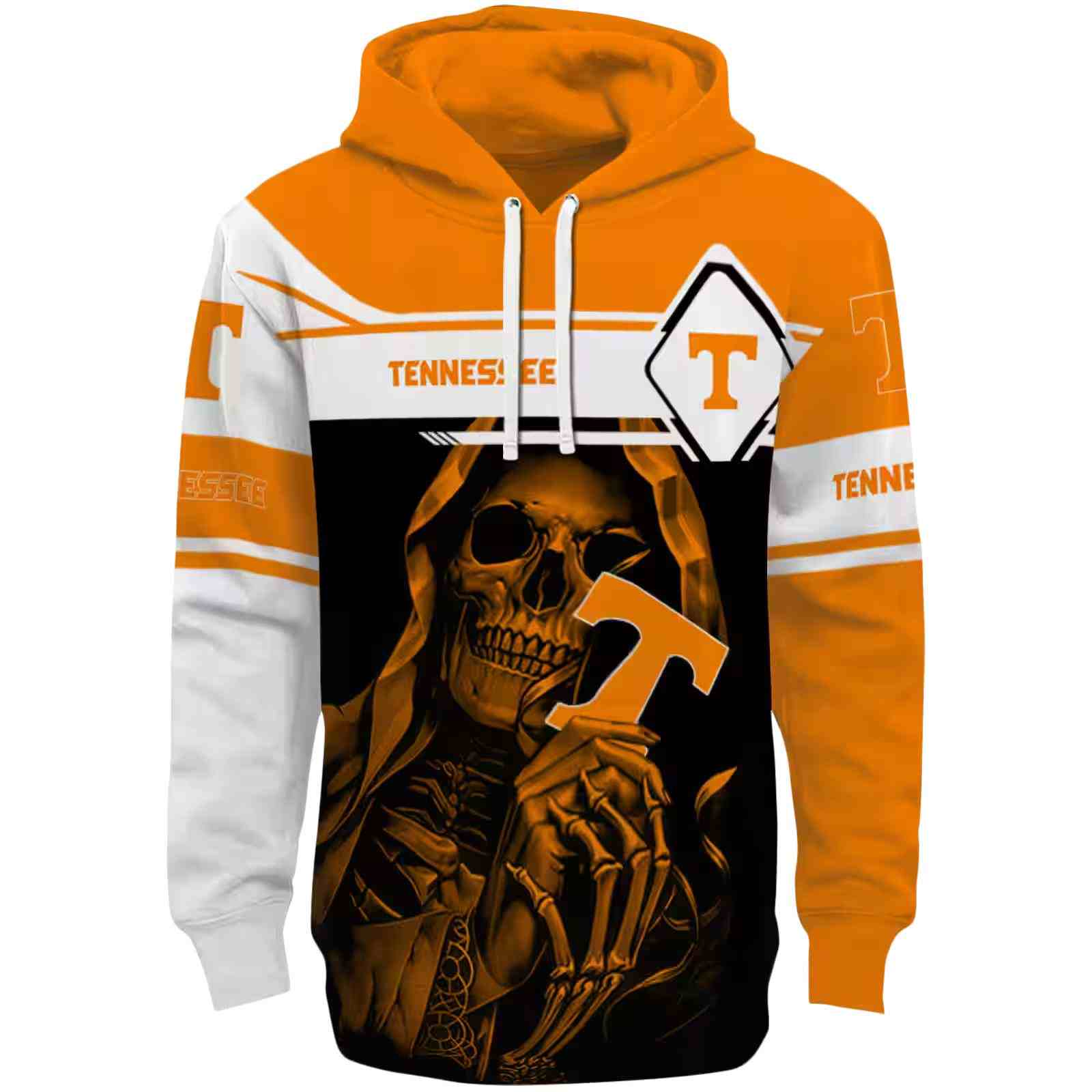 Personalized Tennessee Volunteers Grim Reaper Orange Black Hoodie