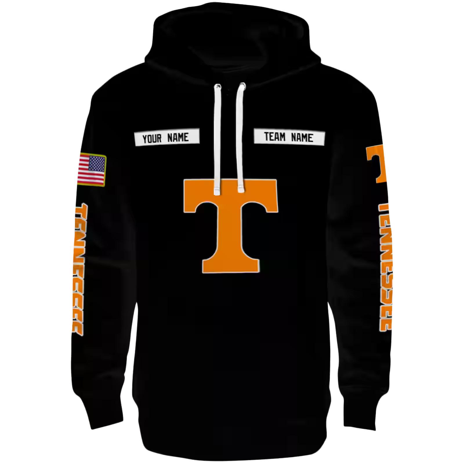 Personalized Tennessee Volunteers Punisher Skull Black Hoodie