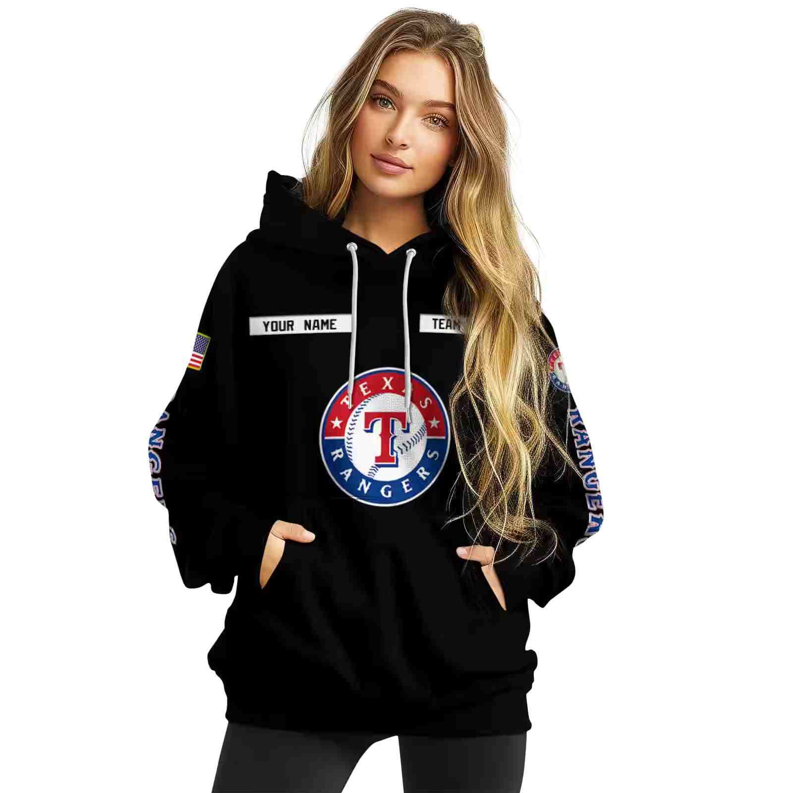 personalized texas rangers punisher skull black hoodie high quality