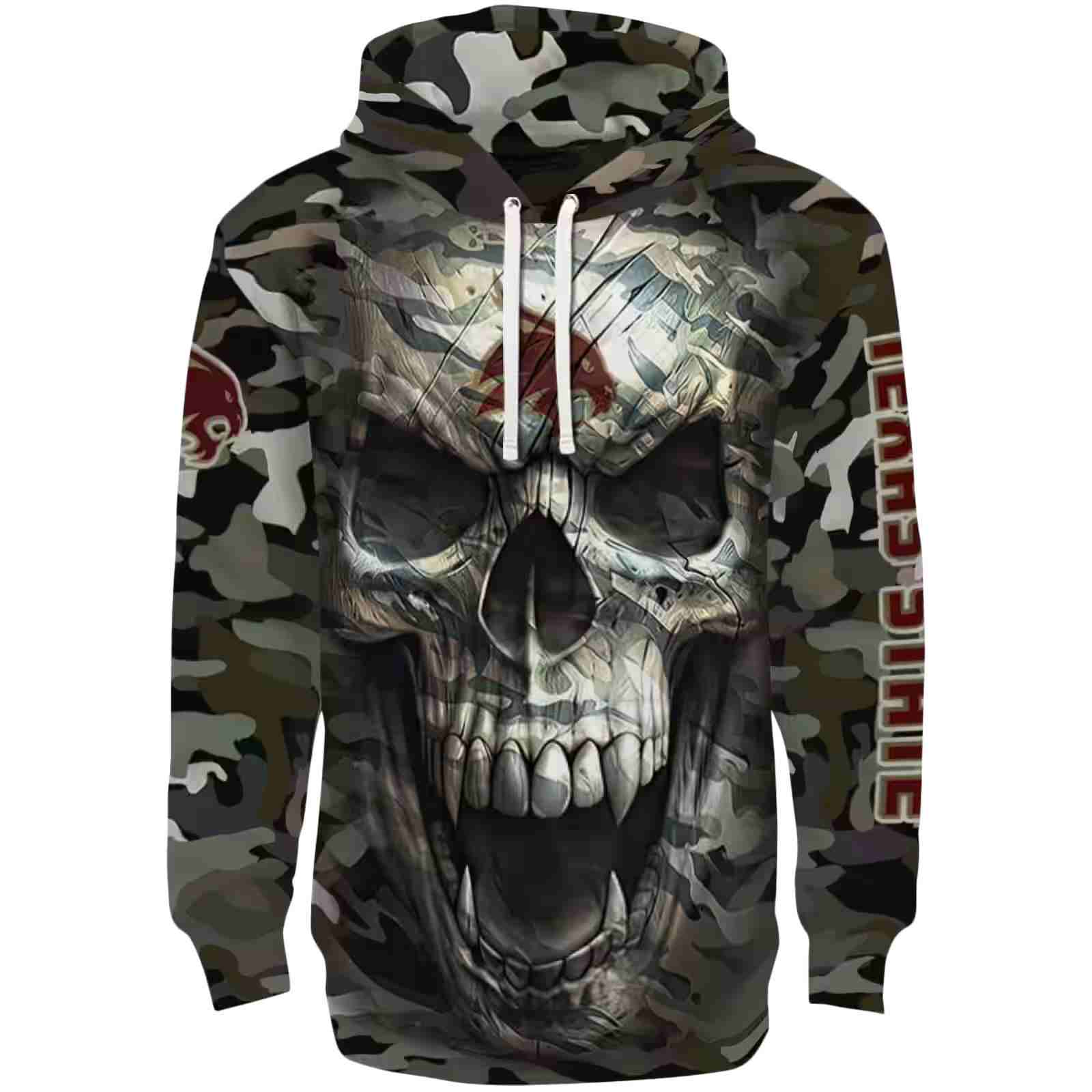 Personalized Texas State Bobcats Camo Skull Hoodie