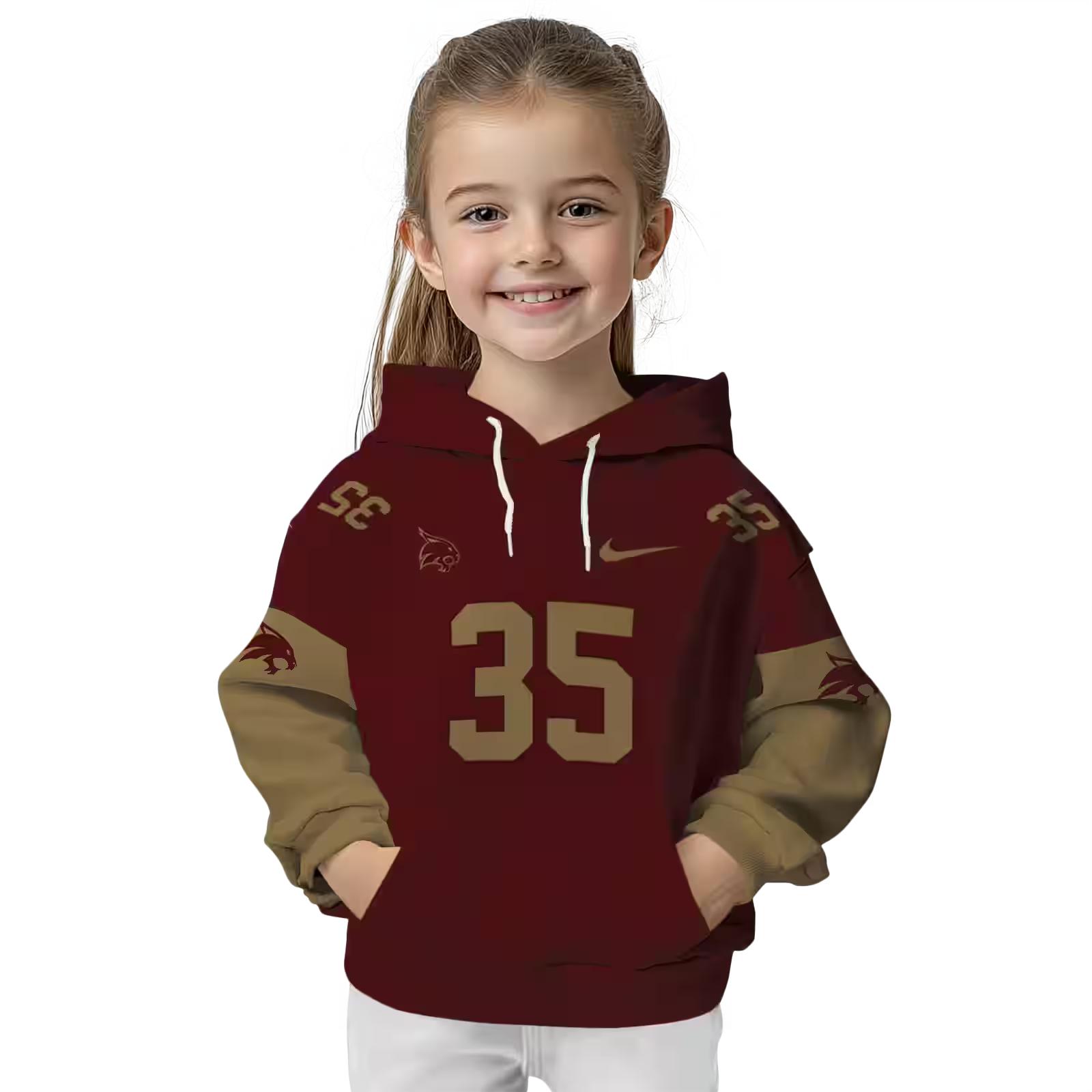 personalized texas state bobcats minimal design maroon hoodie top rated